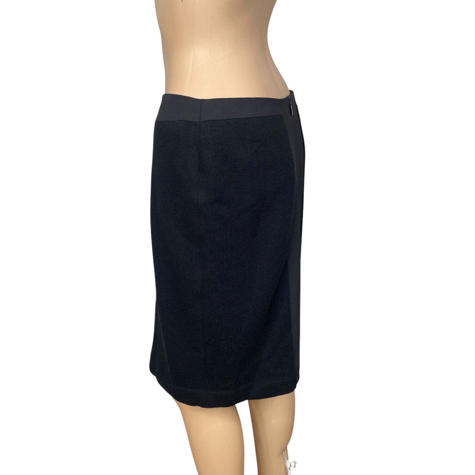 Hugo Boss Hugo Boss Valbone Black Mixed Classic Pencil Skirt SZ 6 Size 28" / US 6 / IT 42 - 4 Thumbnail