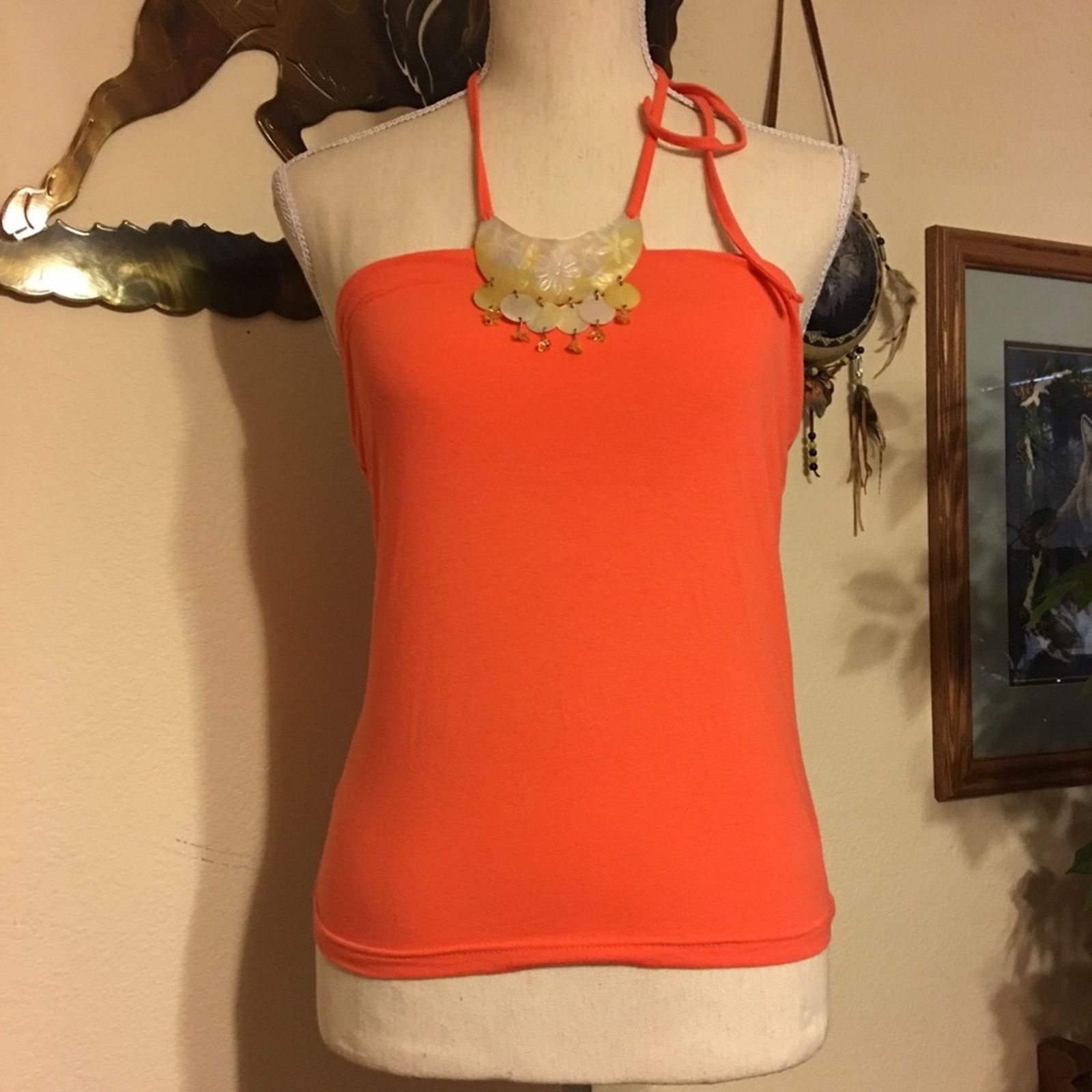 Other Moda international Coral w/shell detail halter top Size S / US 4 / IT 40 - 1 Thumbnail