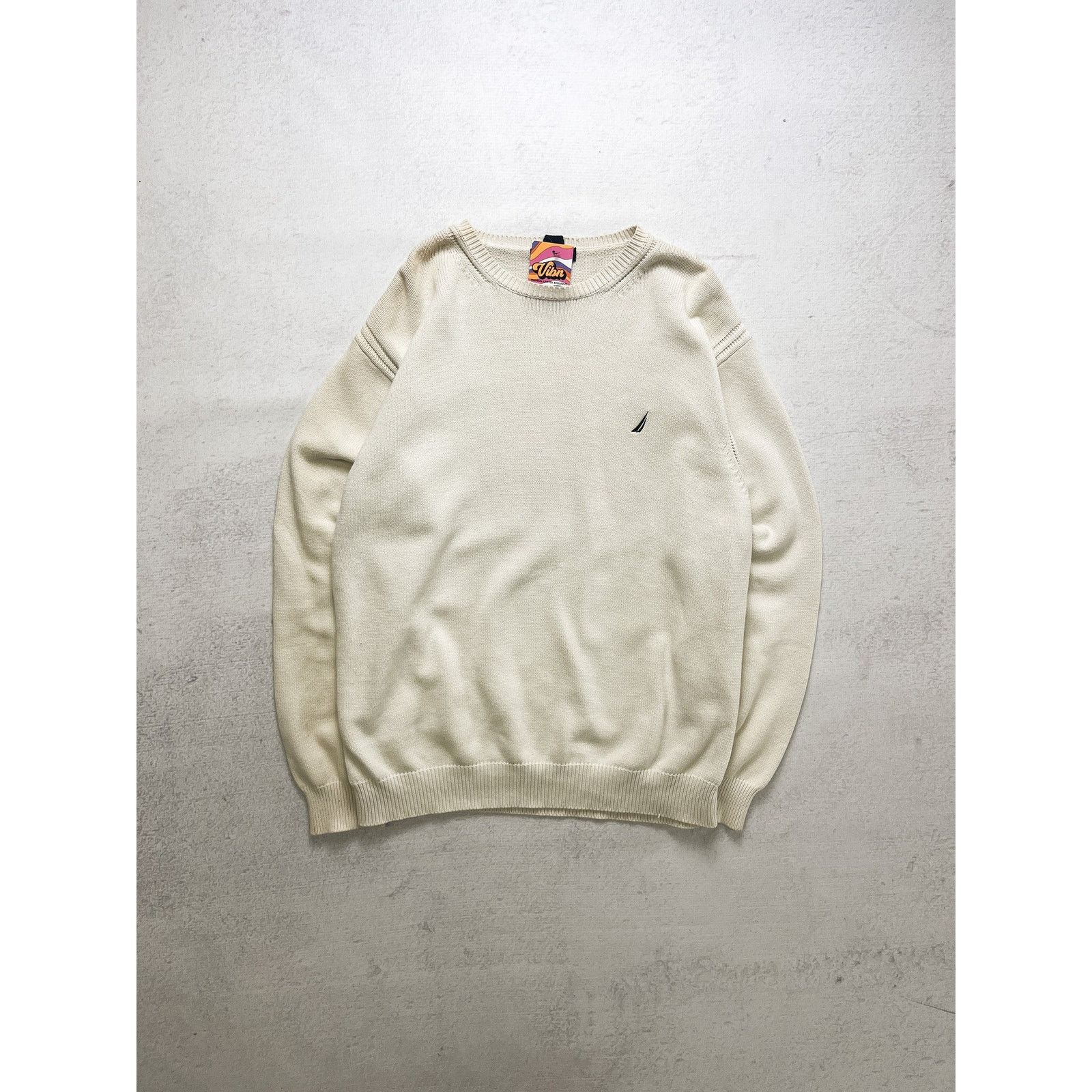 Nautica Vintage 90s Nautica White Crewneck Sweater - Women's 2XL Size XXL / US 16-18 / IT 52-54 - 1 Thumbnail