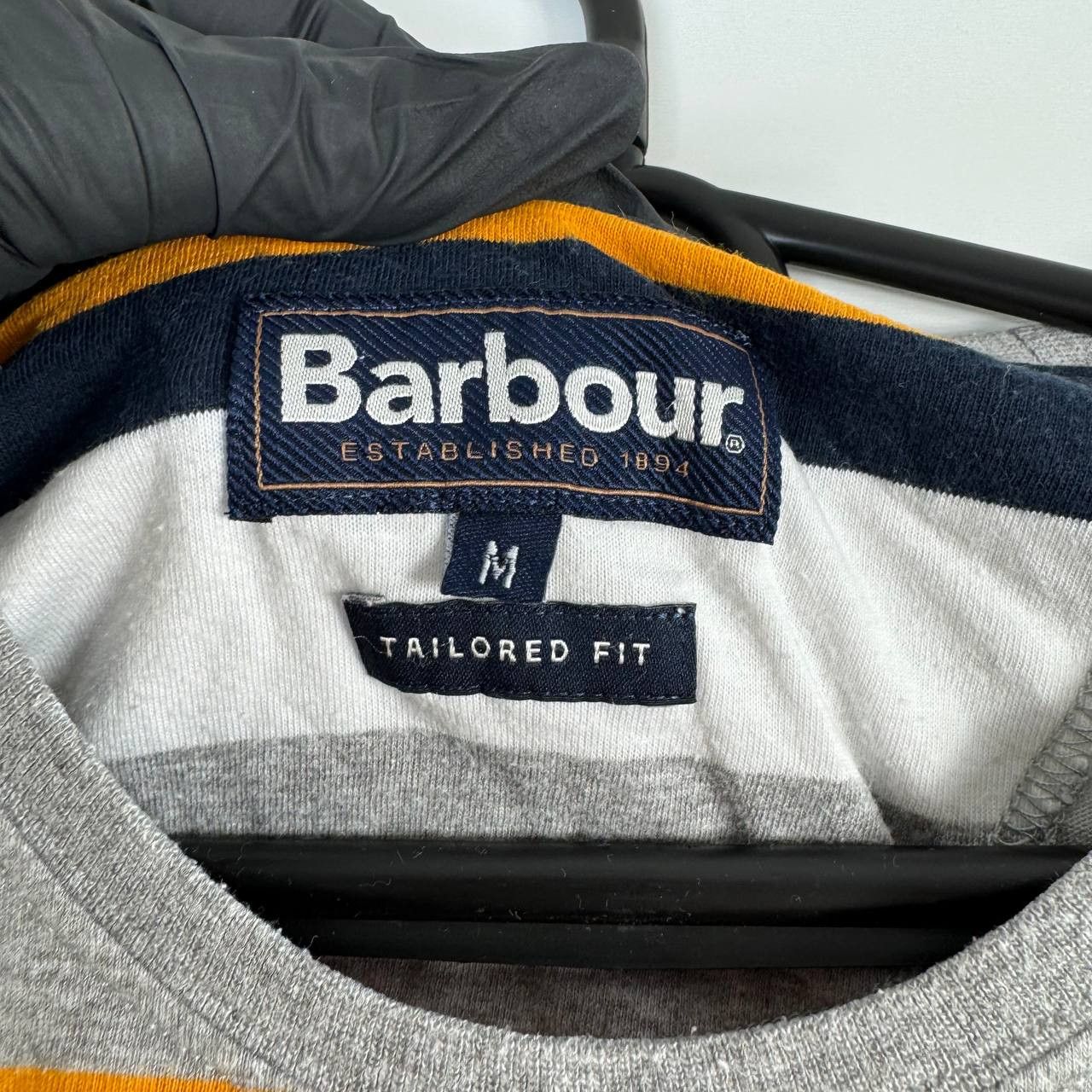 Barbour Barbour Striped T-Shirt Grey Yellow Short Sleeve Mens Size M Size US M / EU 48-50 / 2 - 3 Thumbnail
