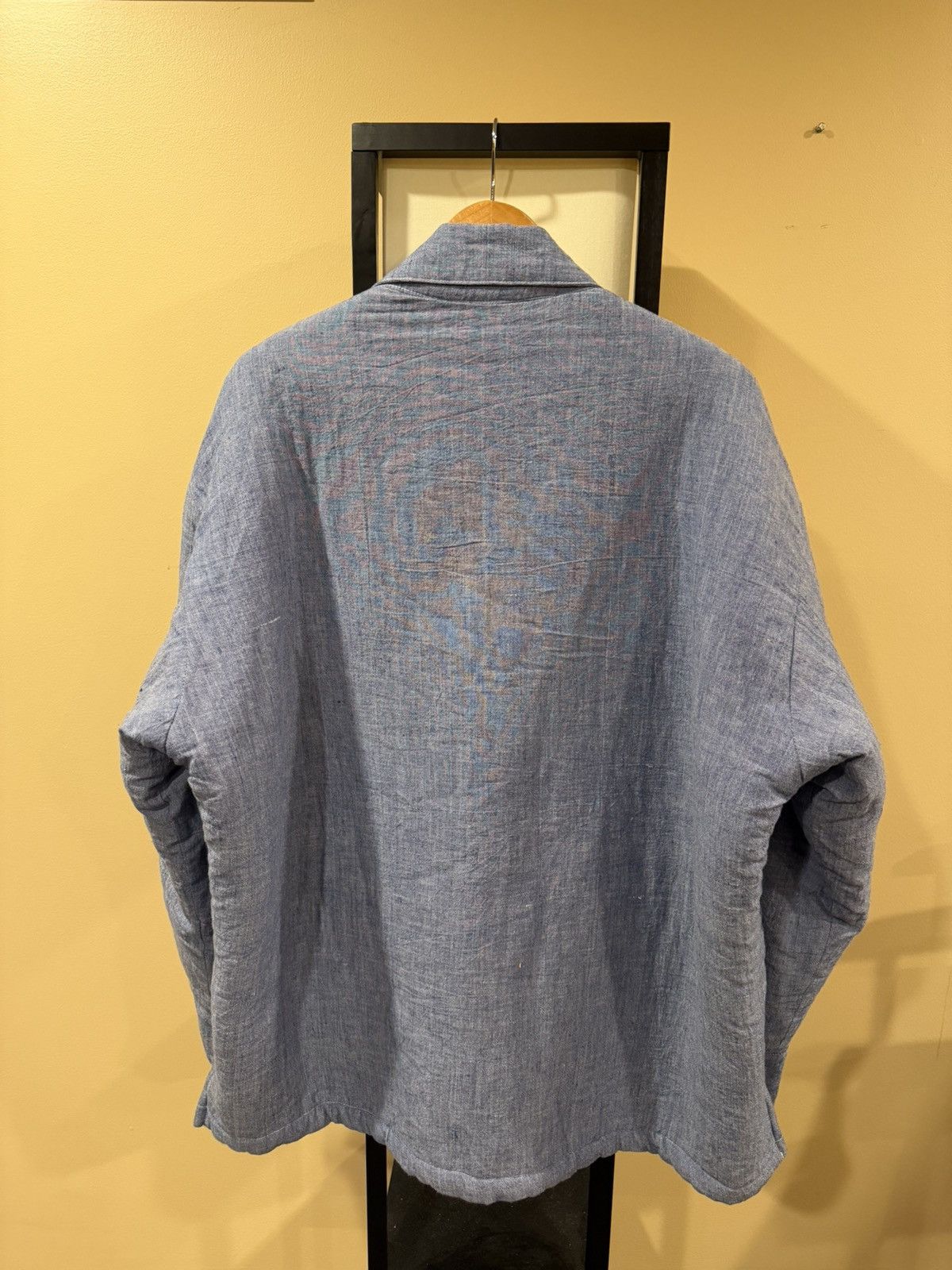 Greg Lauren Greg Lauren SS25 Blue Chambray Sherpa Lined Jacket Size US XL / EU 56 / 4 - 5 Thumbnail