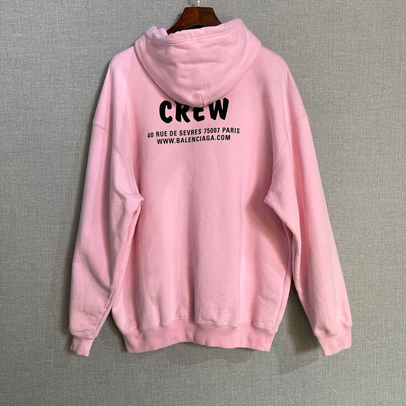 Balenciaga Balenciaga Pink CREW monogram logo hoodie 2503-Nextarrow Size US S / EU 44-46 / 1 - 2 Thumbnail