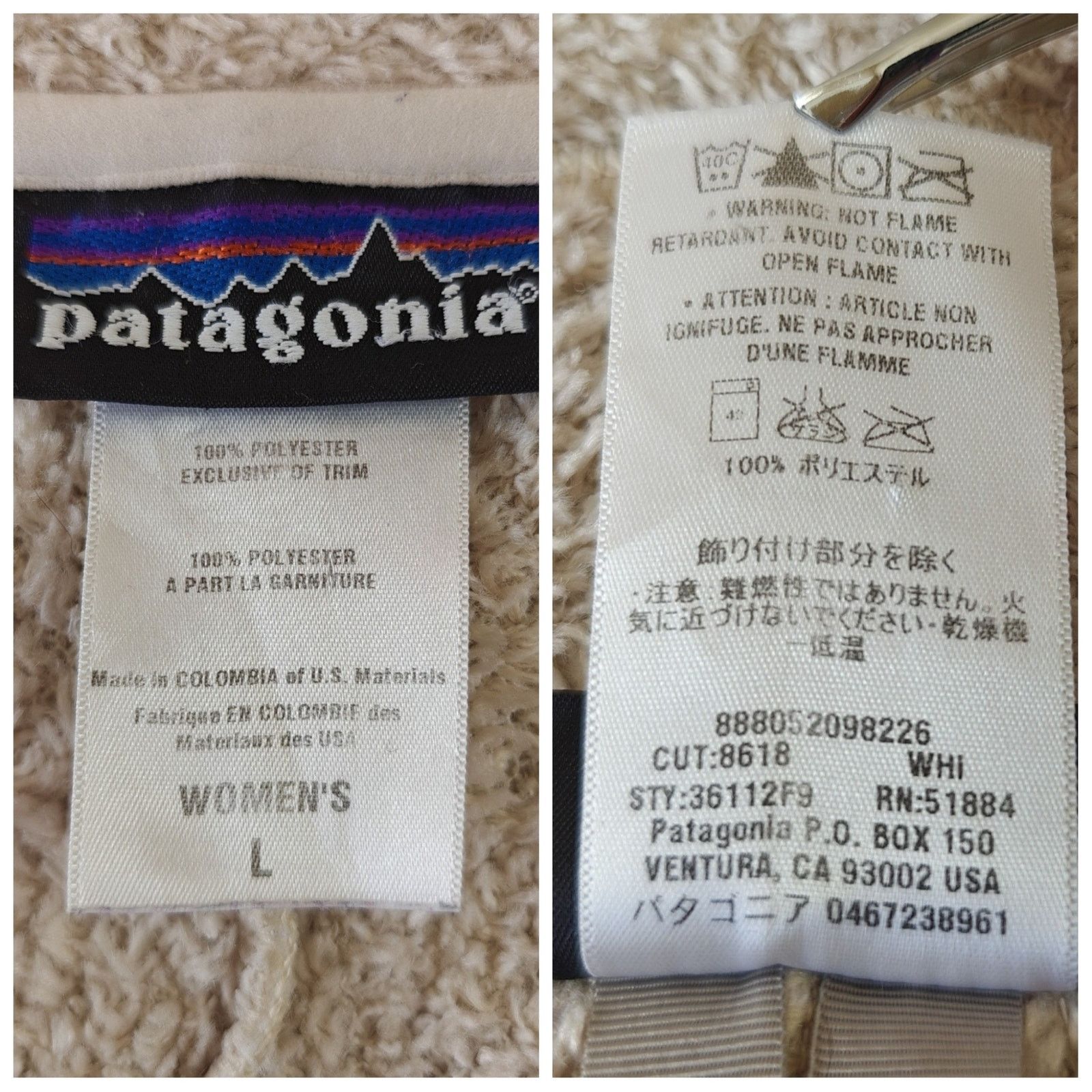 Patagonia W's Patagonia Cream Regulator R4 Fleece Jacket sz L Size L / US 10 / IT 46 - 10 Thumbnail