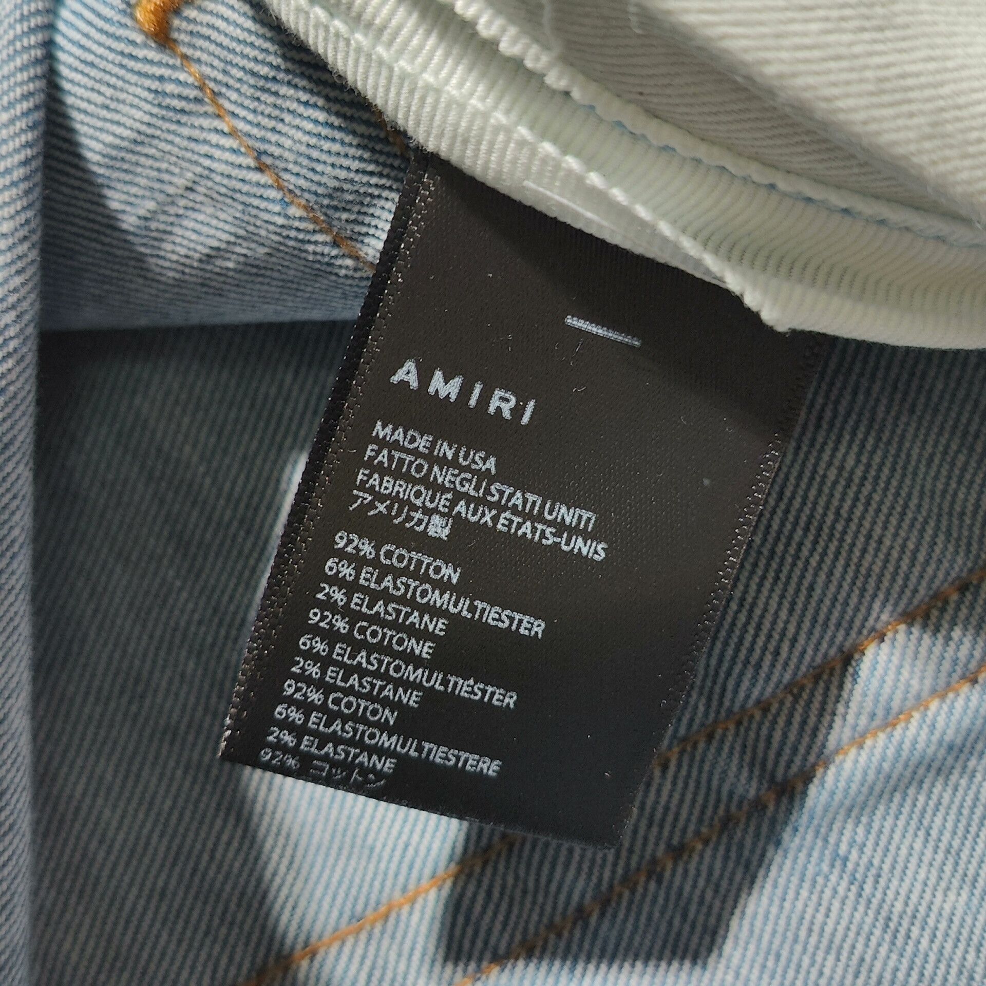 Amiri blue distressed jeans with rhinestone details Size US 29 - 4 Thumbnail