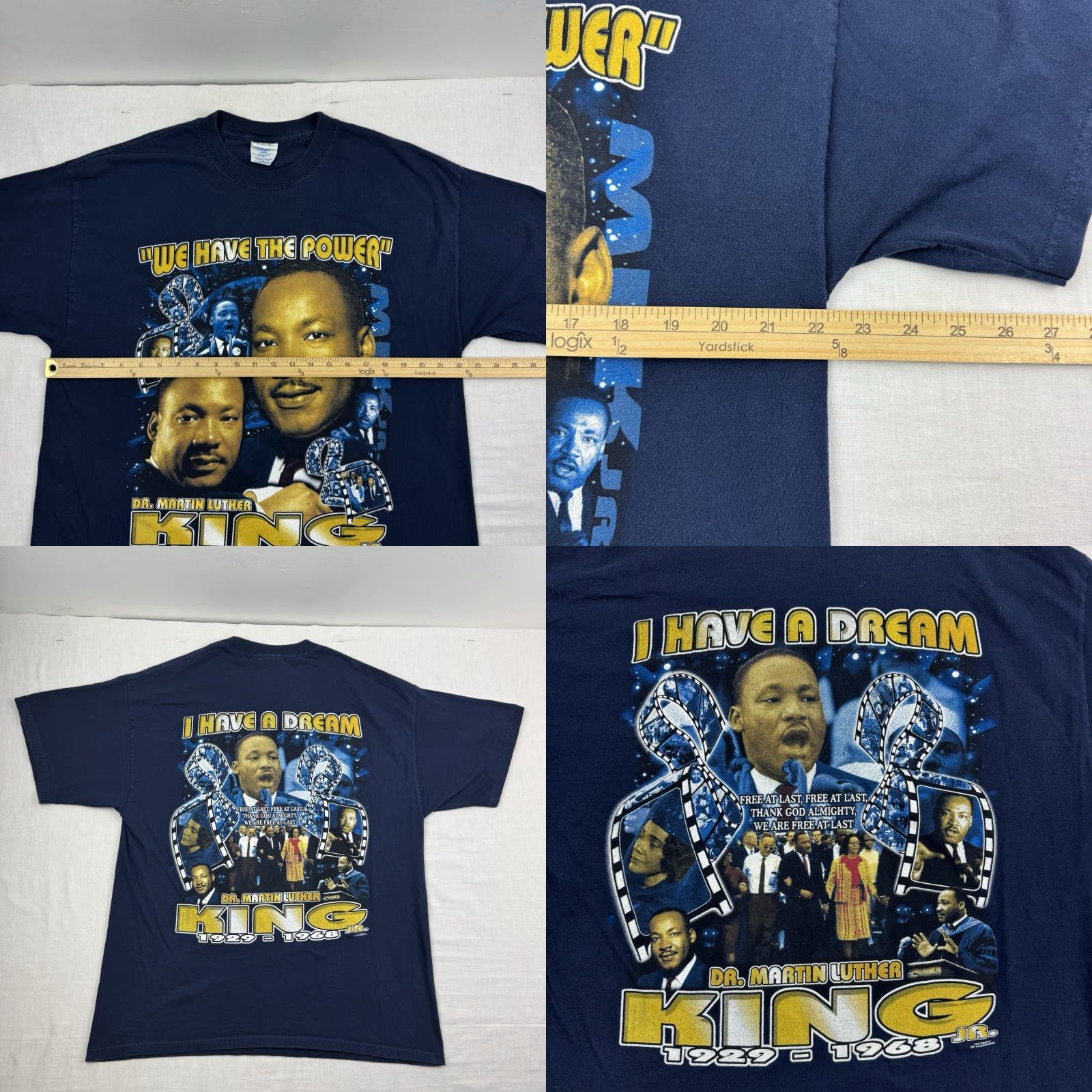 Vintage VINTAGE Martin Luther King Rap T SHIRT Adult XL 90s I Have A Dream Blues Graphic Print Crew Neck Short Sleeve Men Mens Shaped by M&O KNITS Size US XL / EU 56 / 4 - 8 Thumbnail