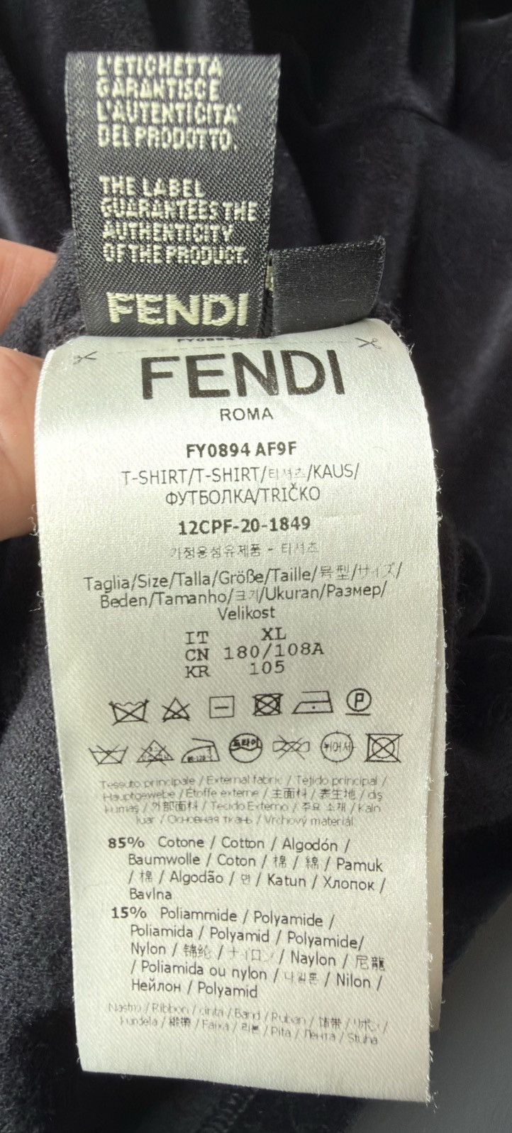 Fendi Fendi Roma FF Tape Sleeve T-Shirt Black XL Made in Italy Size US XL / EU 56 / 4 - 12 Thumbnail