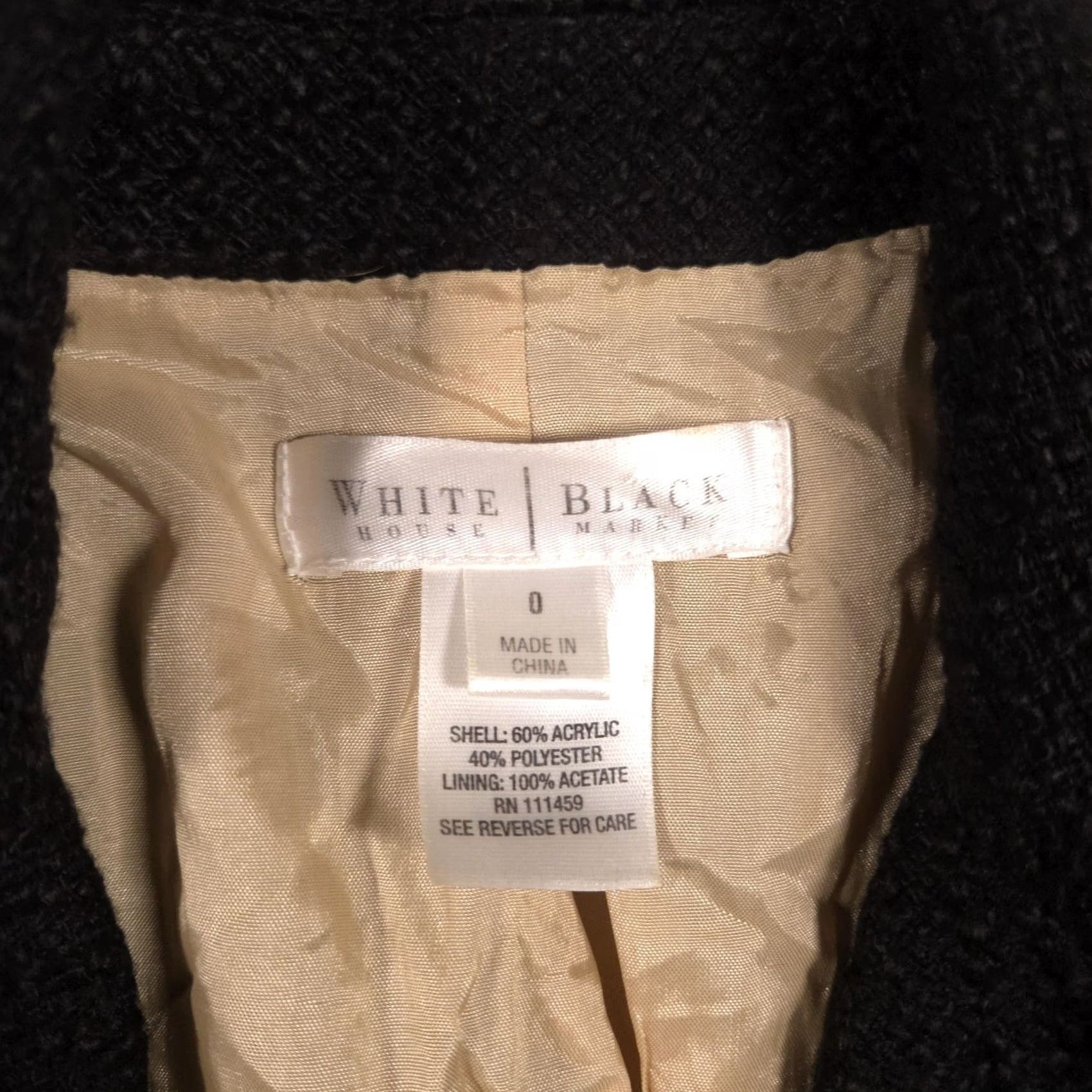 White House Black Market VINTAGE White House Black Market Blazer Womens 0 Black Boucle Fringe Career Jacket Size XS / US 0-2 / IT 36-38 - 6 Thumbnail