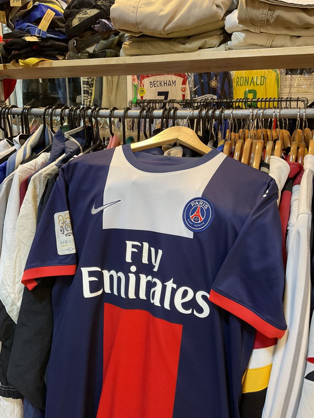 Nike 2013-2014 Paris Saint-Germain Home Kit BECKHAM 32 Size US M / EU 48-50 / 2 - 3 Thumbnail