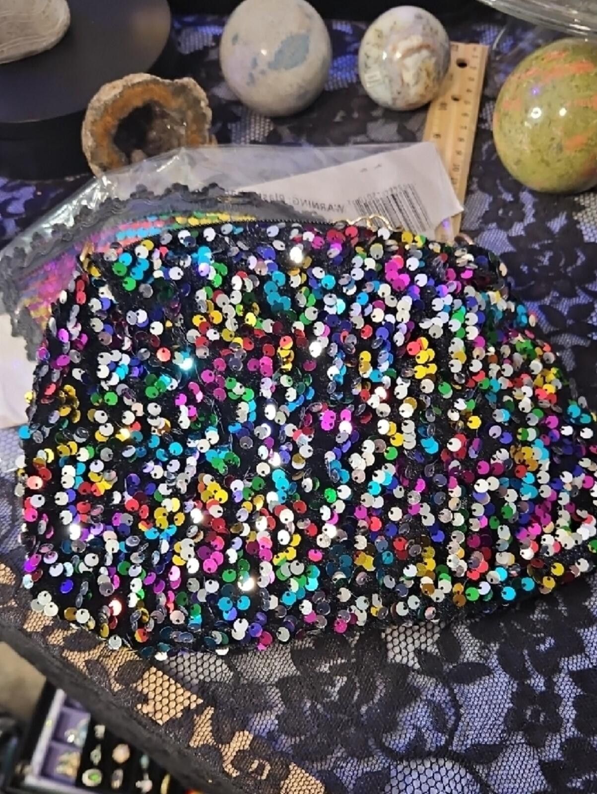 Other Sequin Chain Crossbody Bag - Multicolor Sparkle Size ONE SIZE - 4 Thumbnail