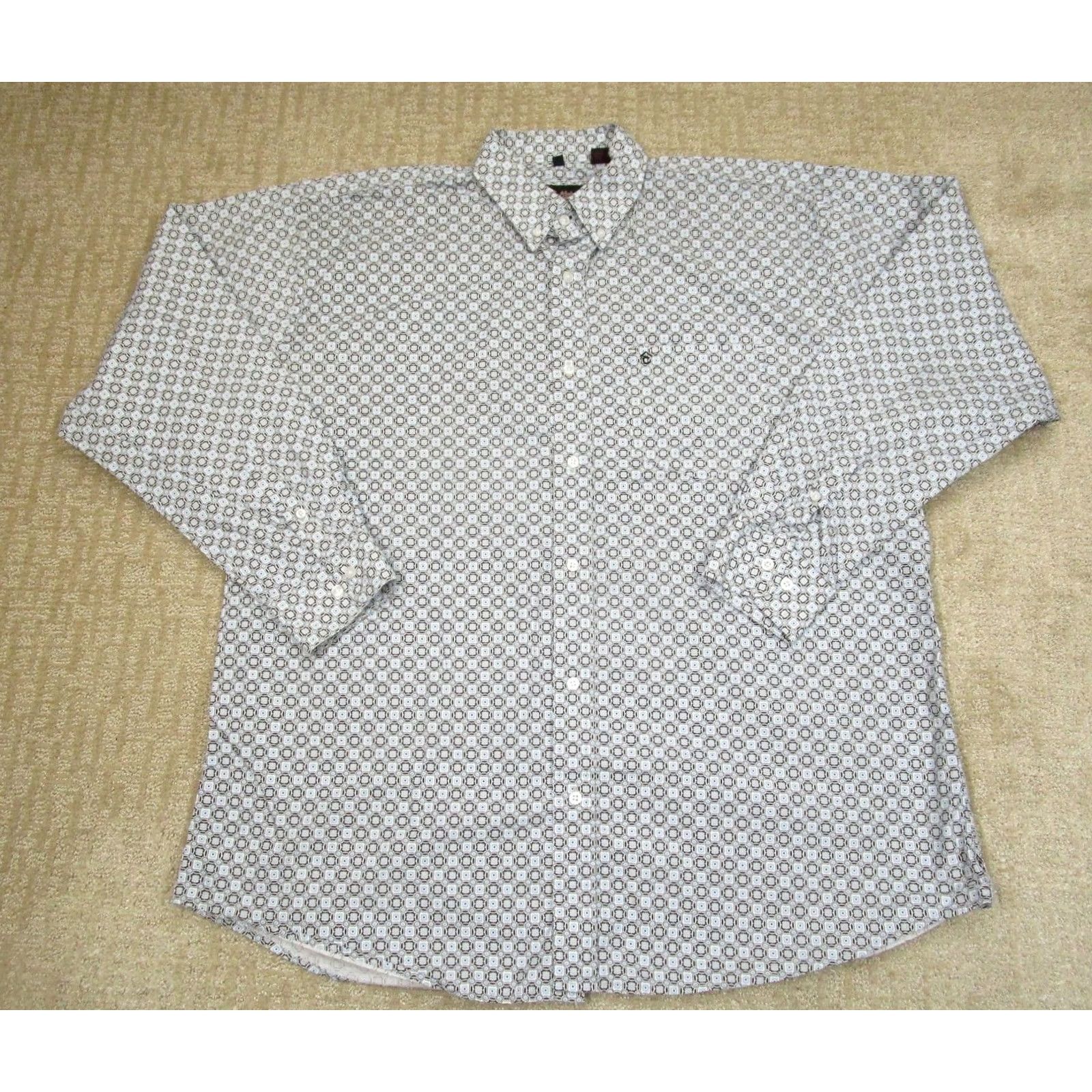 Vintage Rafter C Shirt Men 2XL Blue Geometric Western Long Sleeve Button-Down Cowboy Size US XXL / EU 58 / 5 - 2 Thumbnail