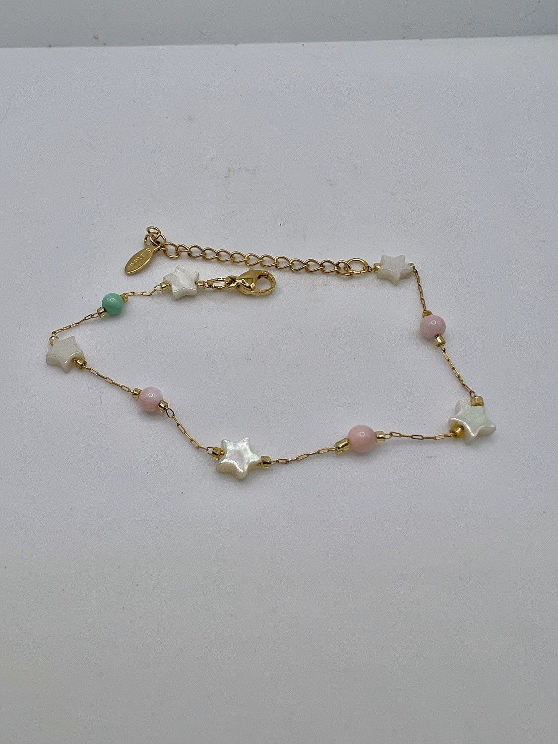 Handmade Star Seashell Gold Chain Bracelet with Seashell Beads Size ONE SIZE - 2 Thumbnail