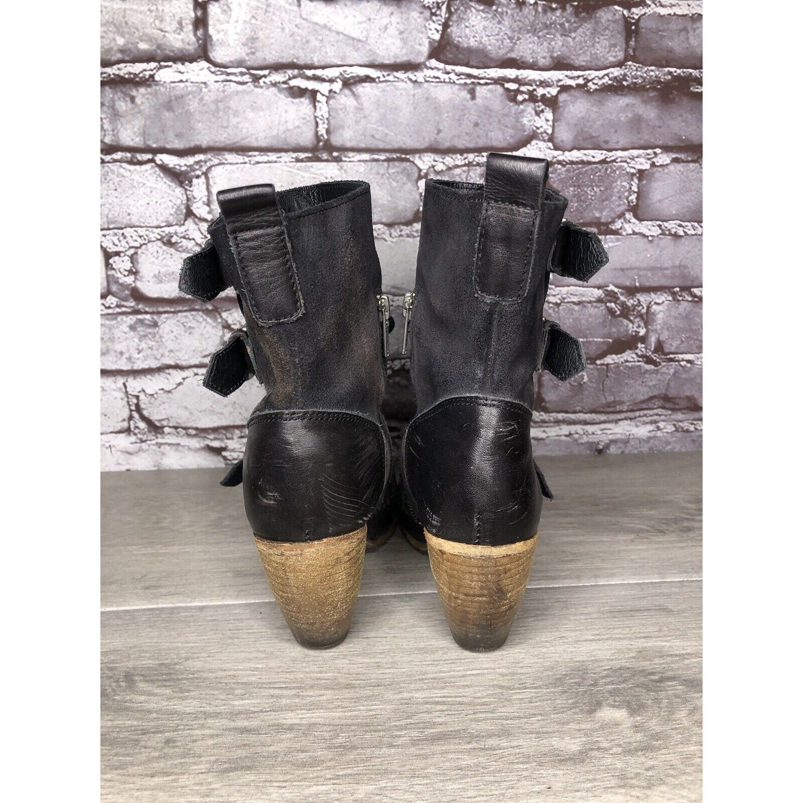 Allsaints AllSaints Spitalfields Jacks Place Black Leather Zip Heel St Size US 7.5 / IT 37.5 - 5 Thumbnail