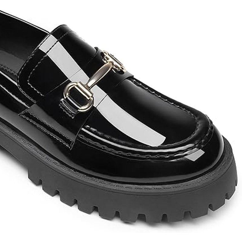 Other New Dream Pairs Women's 7.5 Black Faux Leather Loafers Size US 7.5 / IT 37.5 - 4 Thumbnail