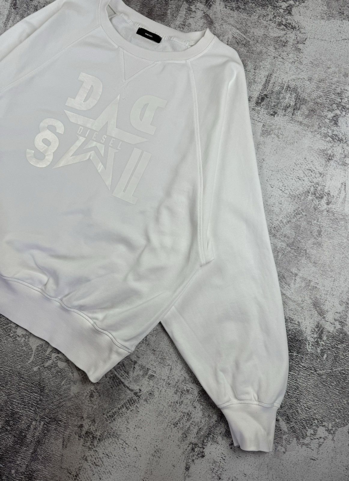Diesel Diesel Vintage Y2K Relaxed Baggy White Big Logo Sweatshirt Size US XL / EU 56 / 4 - 5 Thumbnail