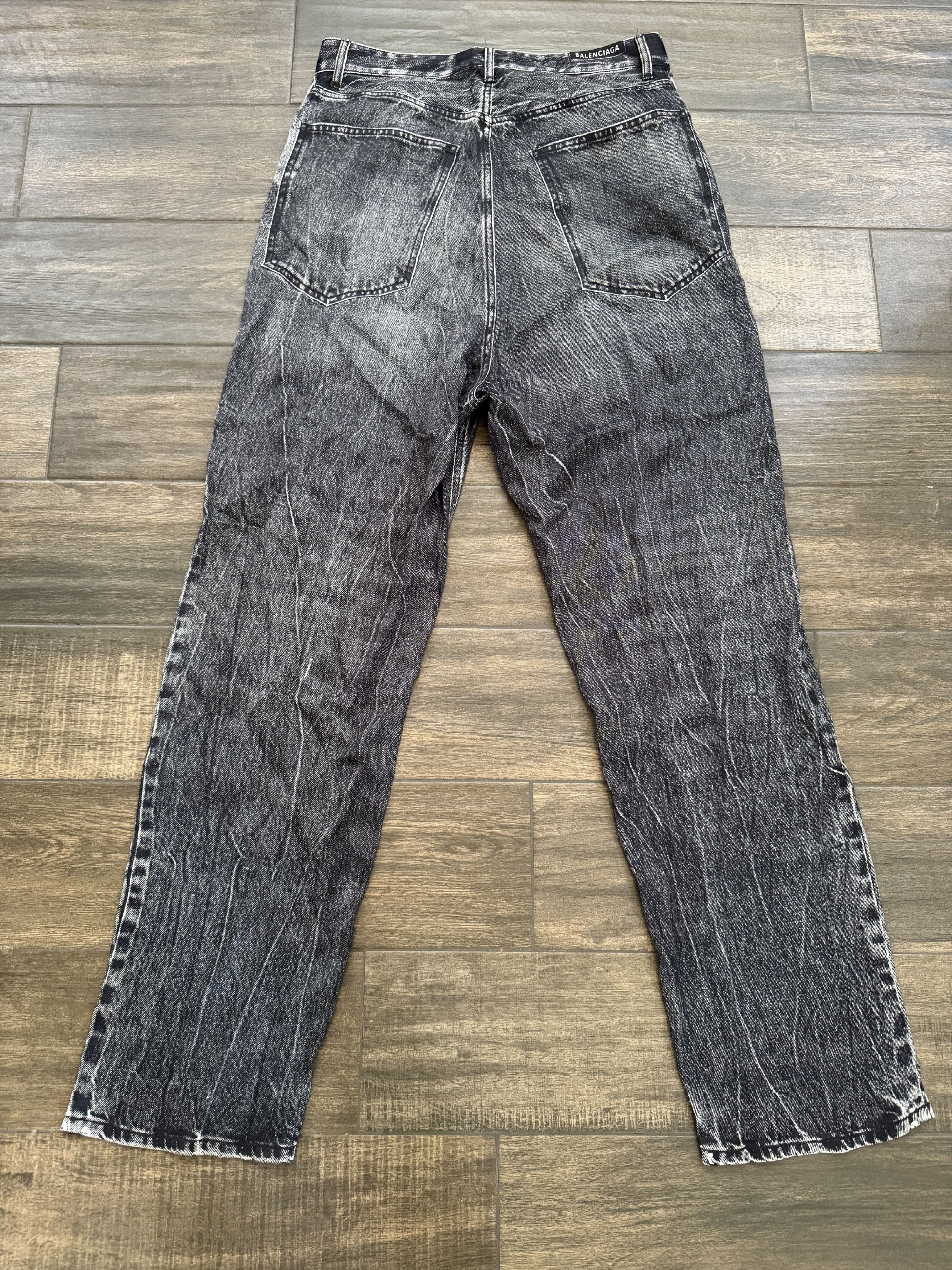 Balenciaga Trompe L'Oeil Denim Jeans Printed Viscose Pant Size US 32 / EU 48 - 11 Thumbnail