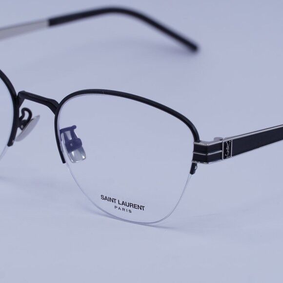 Saint Laurent Paris Saint Laurent SL M64 002 Eyeglasses Black/Silver 52mm Size ONE SIZE - 7 Thumbnail
