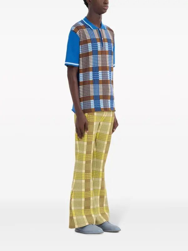 Marni oc11z0525 Checked Cotton Polo Shirt in Multicolor Size US XL / EU 56 / 4 - 3 Thumbnail