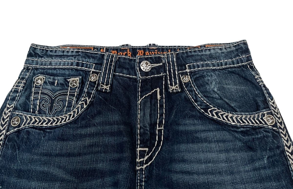 If Six Was Nine Rare Design Vintage Brand Rock Revival Ripped Jeans 2000s Size US 31 - 3 Thumbnail