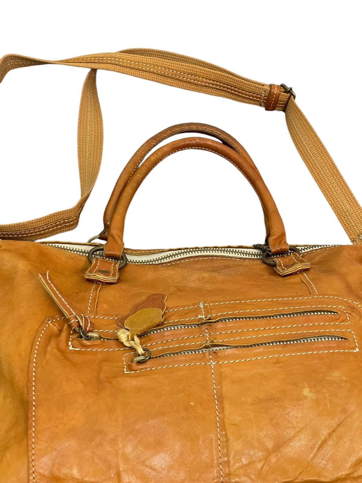 Japanese Brand Full Leather Patina Cuir Jovier Cube Tote Shoulder Bag 1🟩1 Size ONE SIZE - 11 Thumbnail