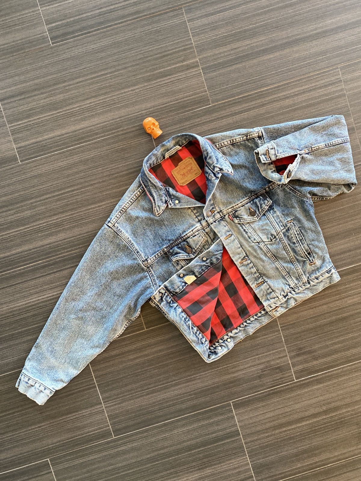 Levi's 90s Levi's denim flannel lined jacket S Size US S / EU 44-46 / 1 - 3 Thumbnail