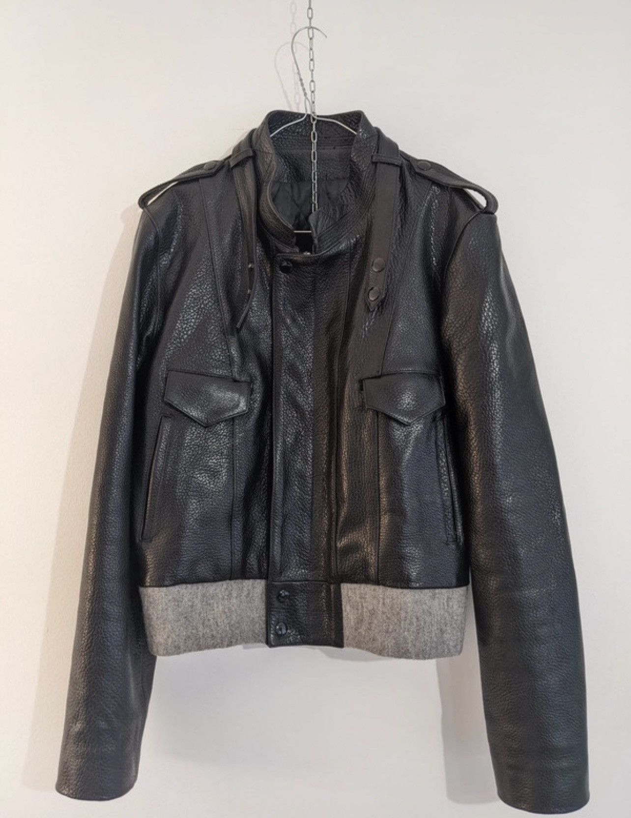 image of Grail Balenciaga Ss04 Leather Jacket in Black, Men's (Size Large)