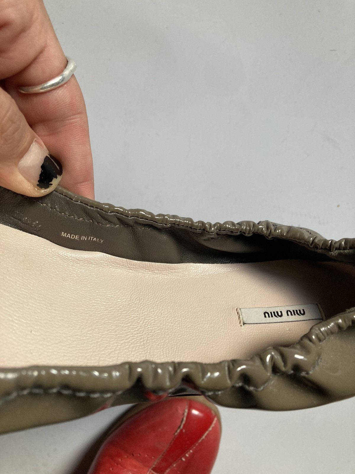 Miu Miu Miu Miu Vinyl Ballet Flats / Ballerinas Size US 8.5 / IT 38.5 - 6 Thumbnail