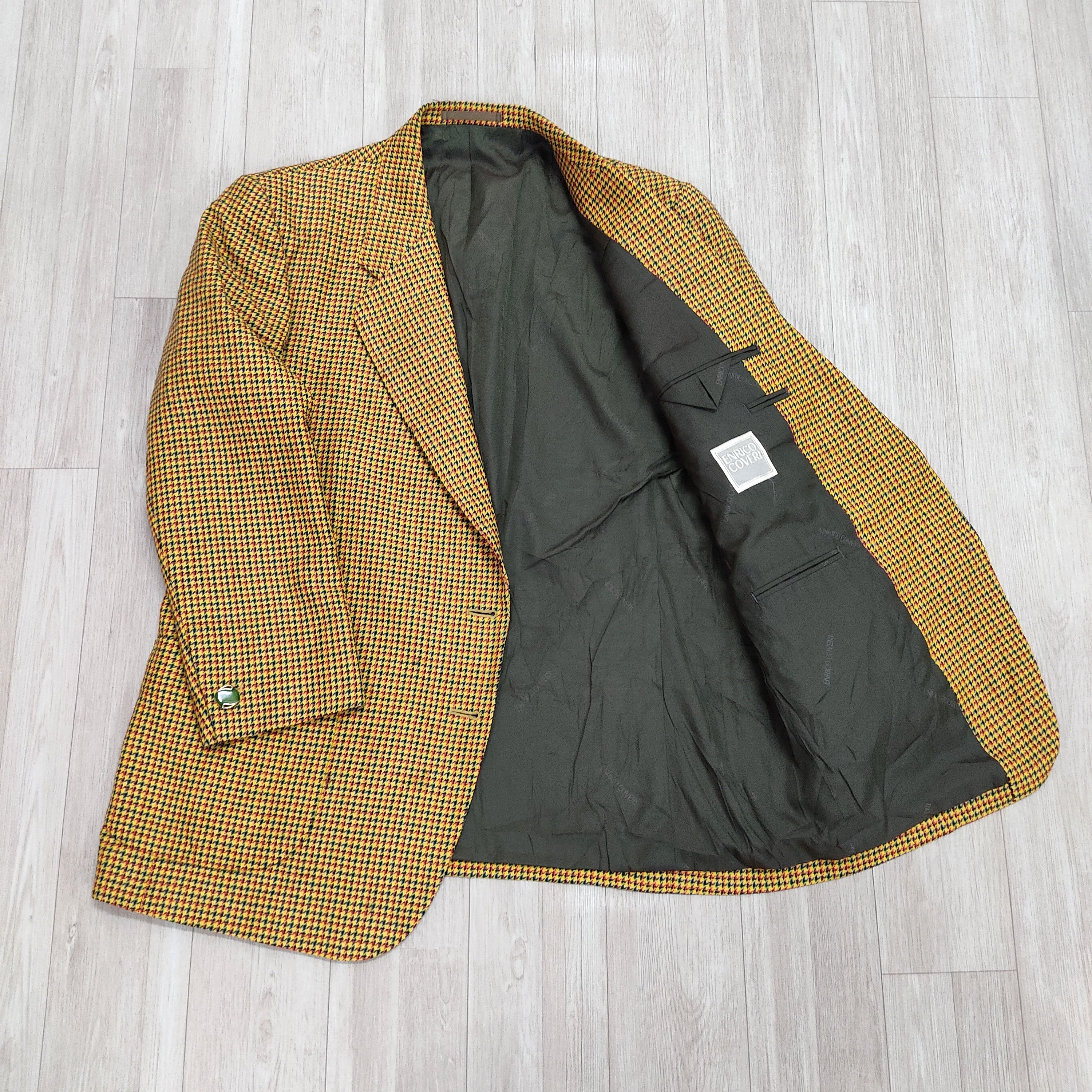 ENRICO COVERI Classic Plaid Wool Blazer Jacket