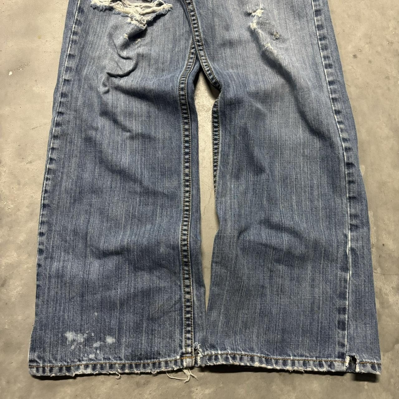 Japanese Brand × Vintage Crazy Vintage Y2K/2000s Grunge Medium Wash Distressed Denim Jeans! Size US 30 / EU 46 - 6 Thumbnail
