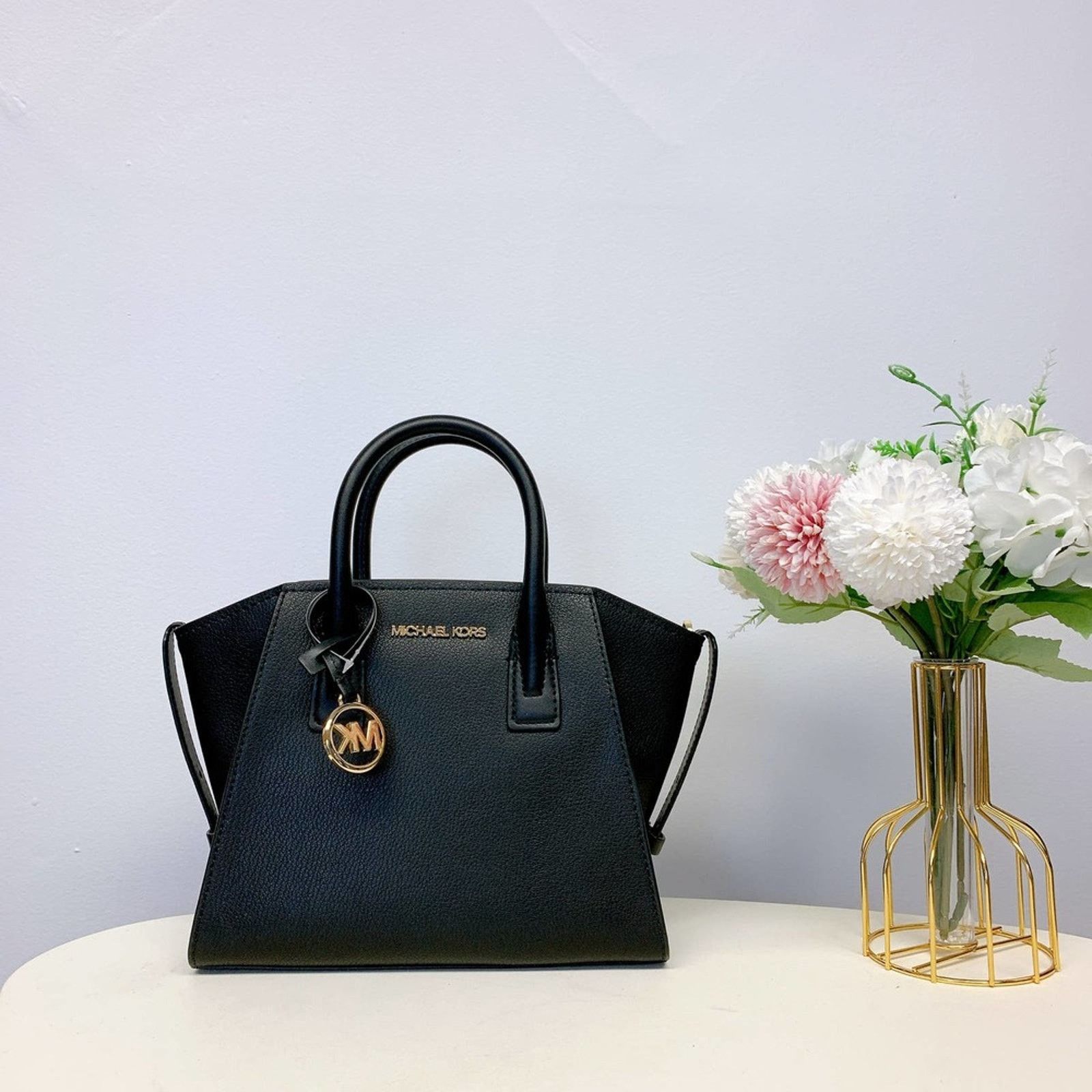 Michael Kors Michael Kors 35F1G4VM2L Small Avril Satchel Handbag Black Size ONE SIZE - 1 Thumbnail