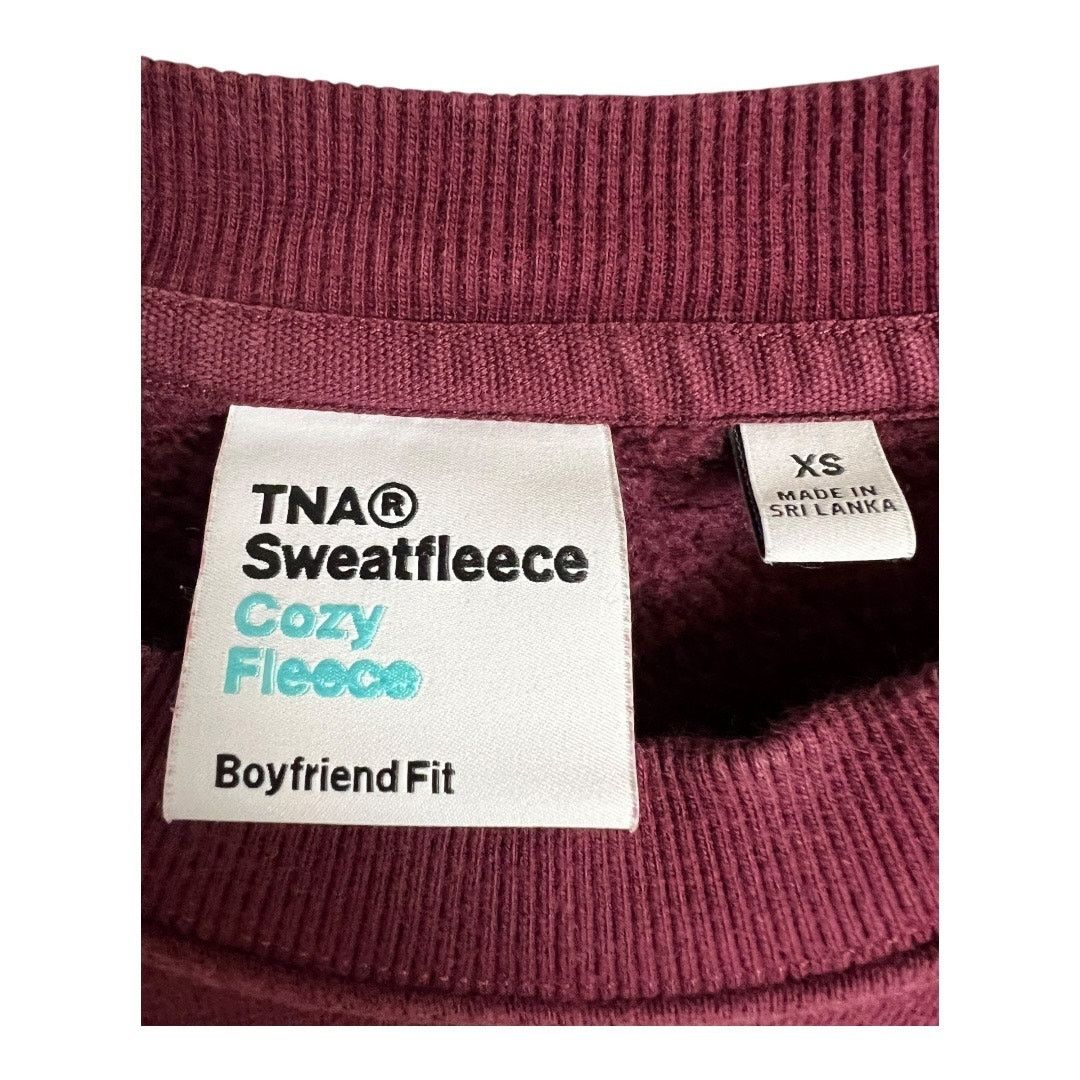 TNA TNA Sweat fleece XS Maroon Crewneck Sweatshirt Boyfriend Size XS / US 0-2 / IT 36-38 - 3 Thumbnail