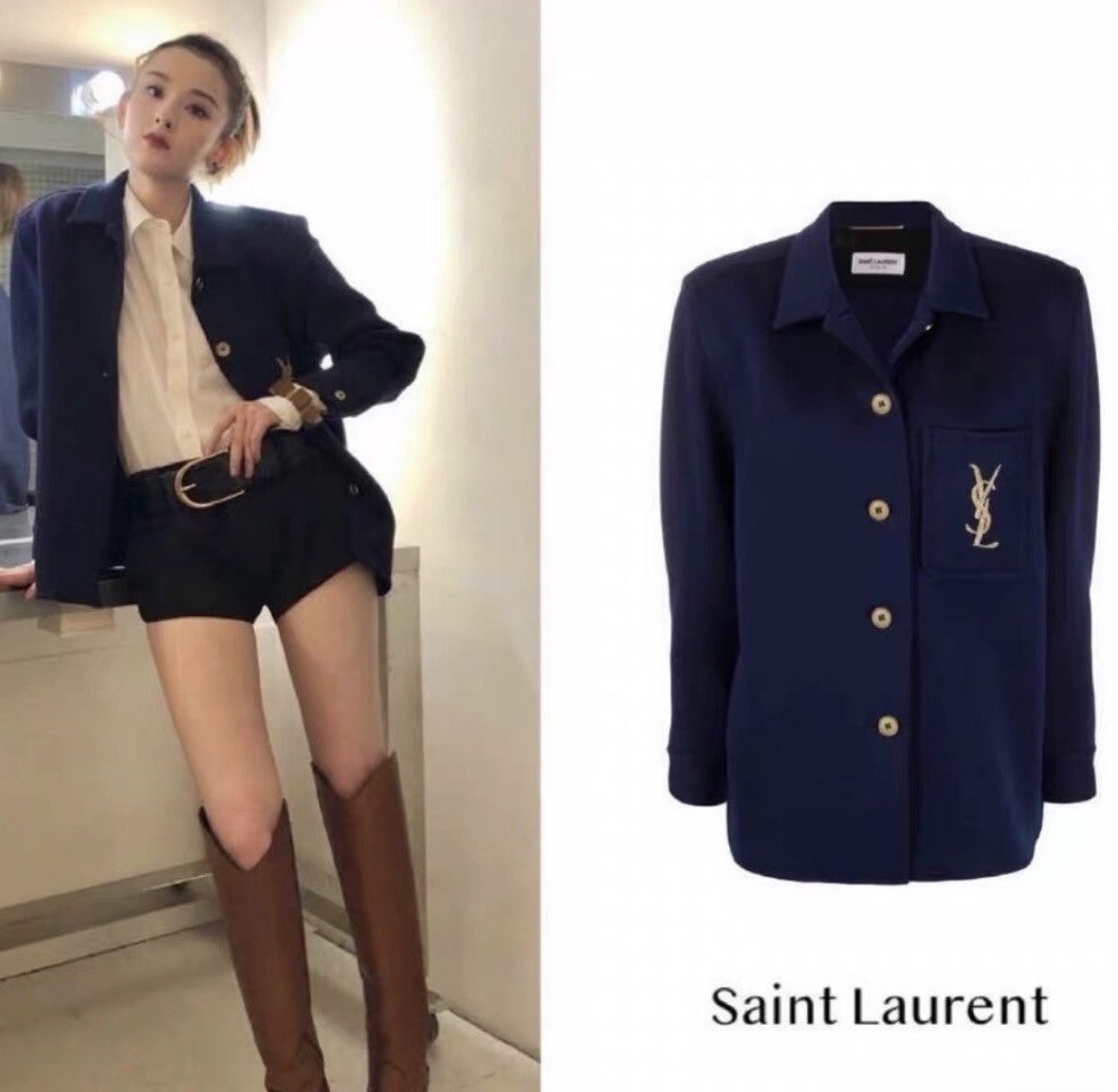 Saint Laurent Paris Saint Laurent 21SS YSL Embroidery Shirt Jacket Runway Piece Size S / US 4 / IT 40 - 6 Thumbnail