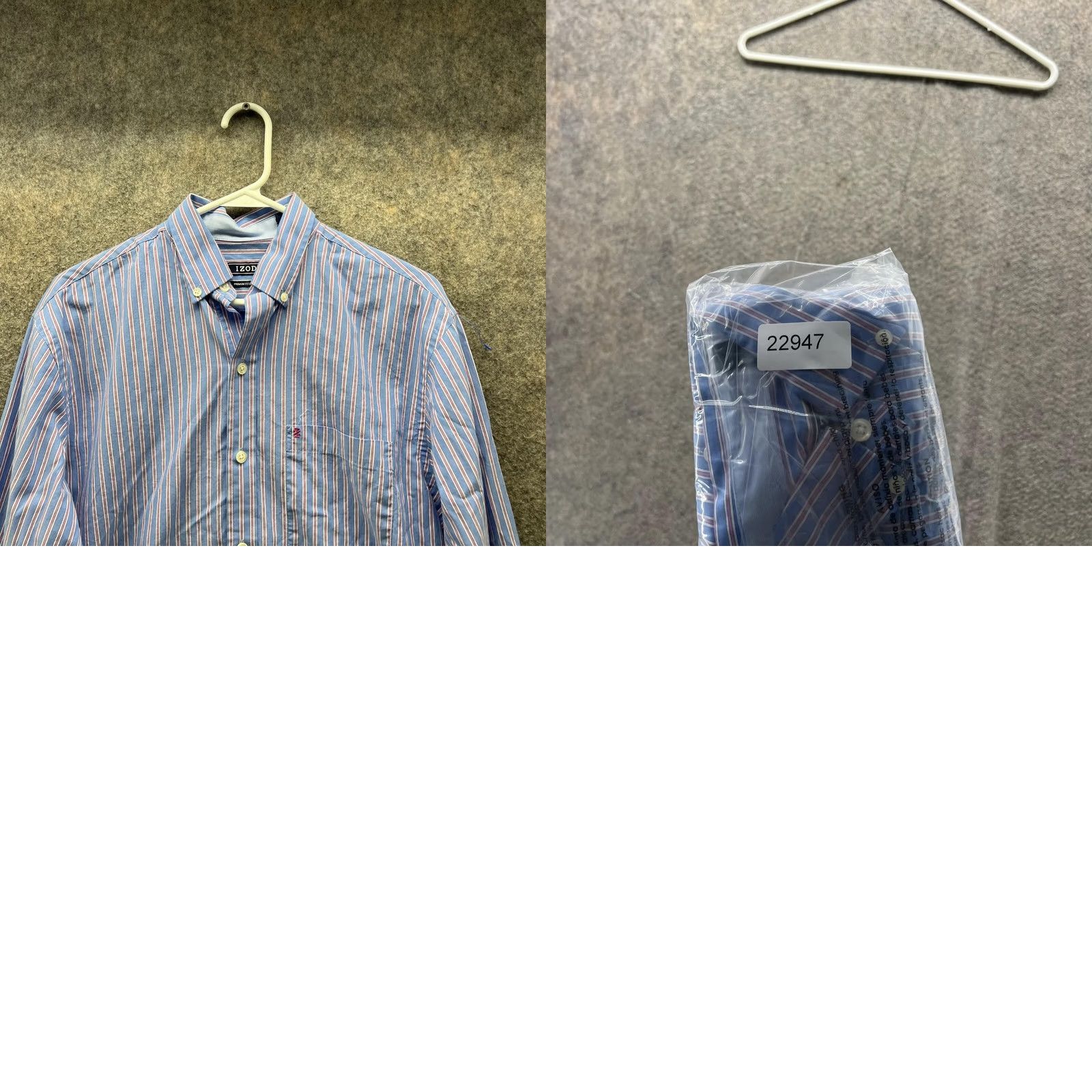 Izod VINTAGE Izod Shirt Men Small Blue Casual Button Down Striped Premium Essentials - IZOD Button-Up/Collar-Down/All Seasons/Men/Blue/Striped/Small Size US S / EU 44-46 / 1 - 9 Thumbnail