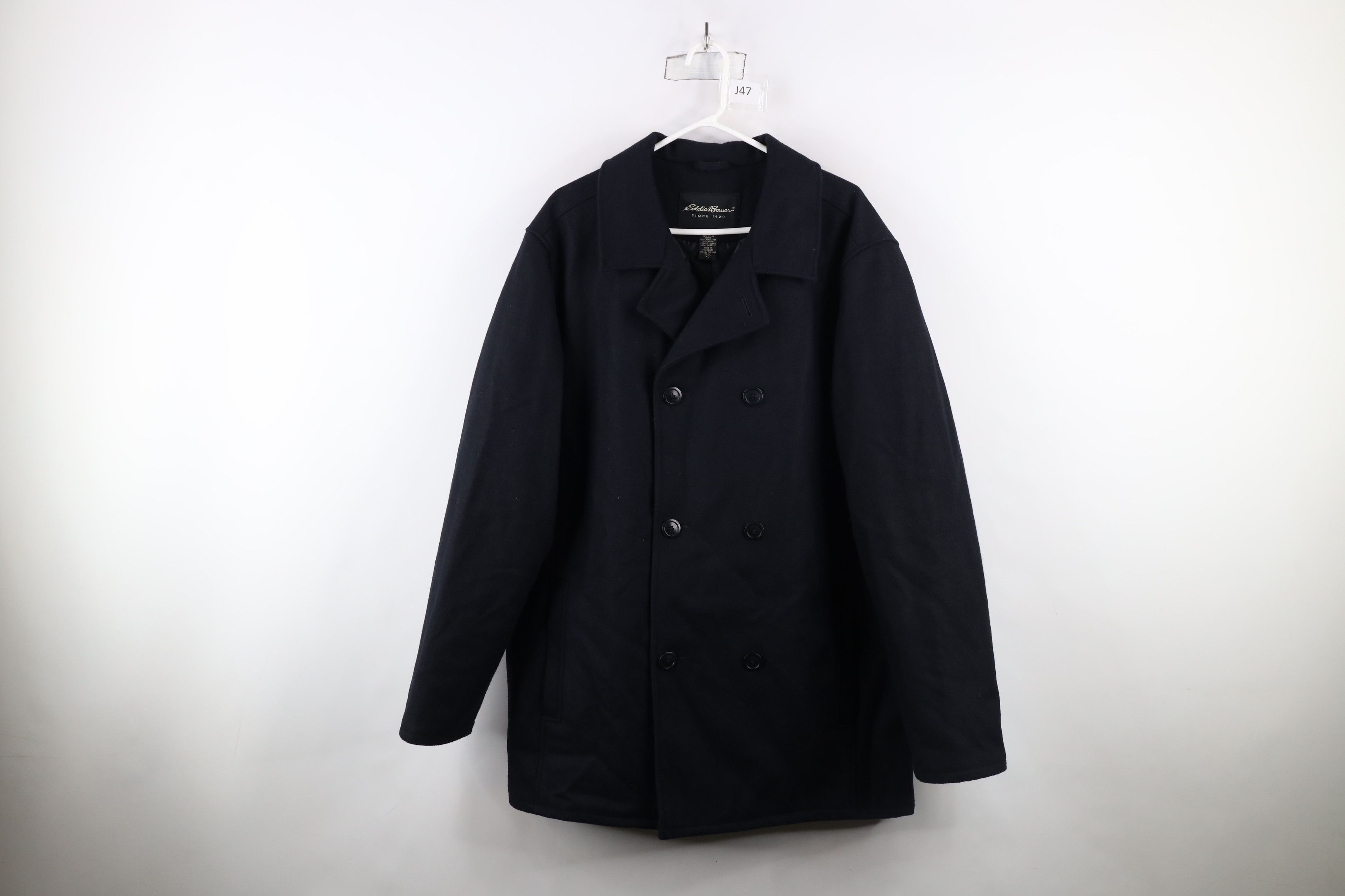 Eddie Bauer × Vintage Vintage Eddie Bauer Double Breasted Wool Peacoat Navy Blue Size US XL / EU 56 / 4 - 1 Thumbnail