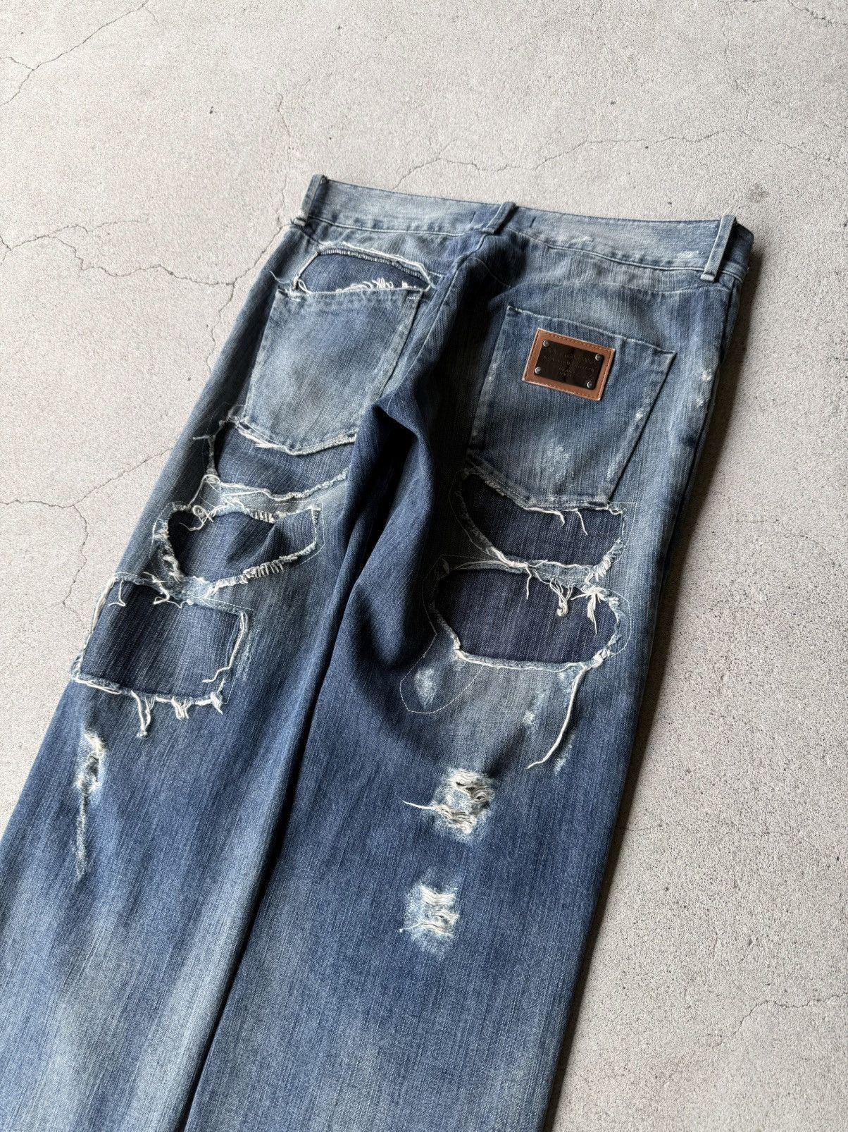 Dolce & Gabbana DOLCE&GABBANA Archive Patchwork Destroyed Denim Size US 30 / EU 46 - 6 Thumbnail