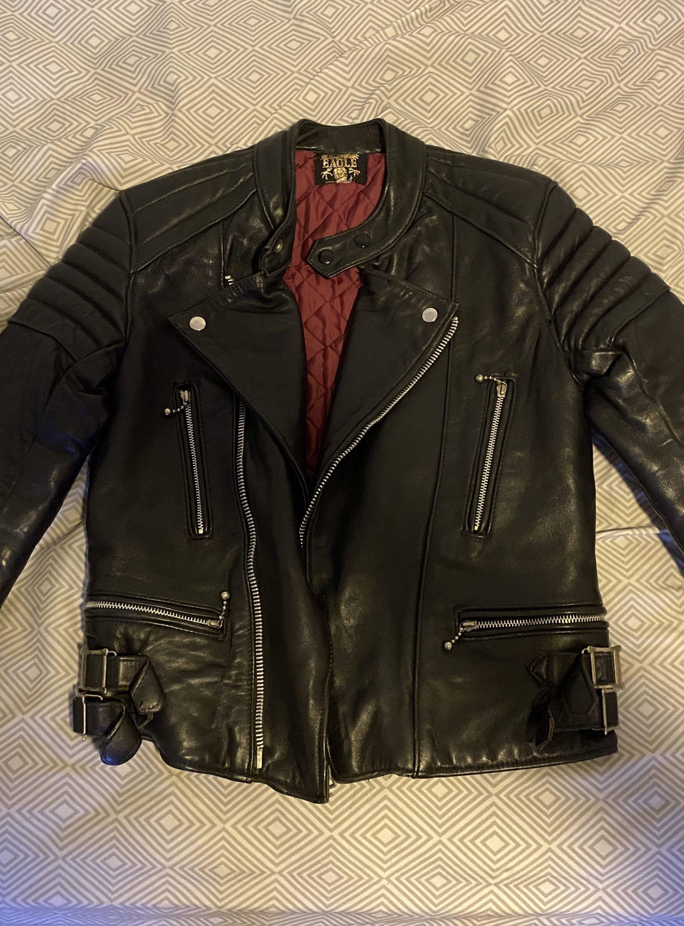 Vintage 70's British Eagle Leather Jacket Size US M / EU 48-50 / 2 - 1 Thumbnail