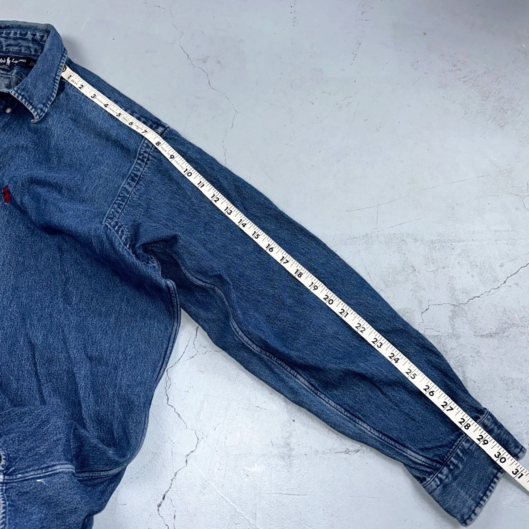 Polo Ralph Lauren VINTAGE Polo Ralph Lauren Shirt Denim Blaire Button Front Oxford XL Men Blue 90s Size US XL / EU 56 / 4 - 7 Thumbnail