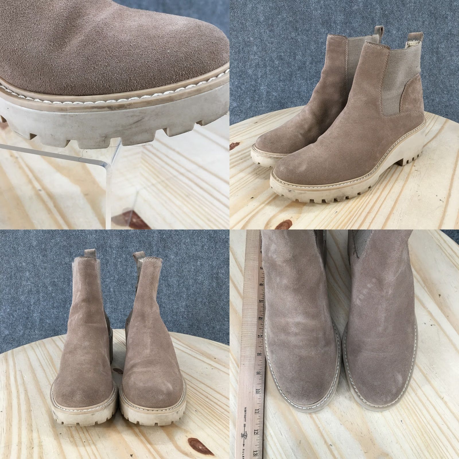 Dolce Vita Dolce Vita Boots Womens 8.5 M Haddie Wedge Chelsea Brown Leather Pull On Casual Shoe Boots Women Brown Leather Chelsea Wedge Casual Size US 9 / IT 39 - 8 Thumbnail