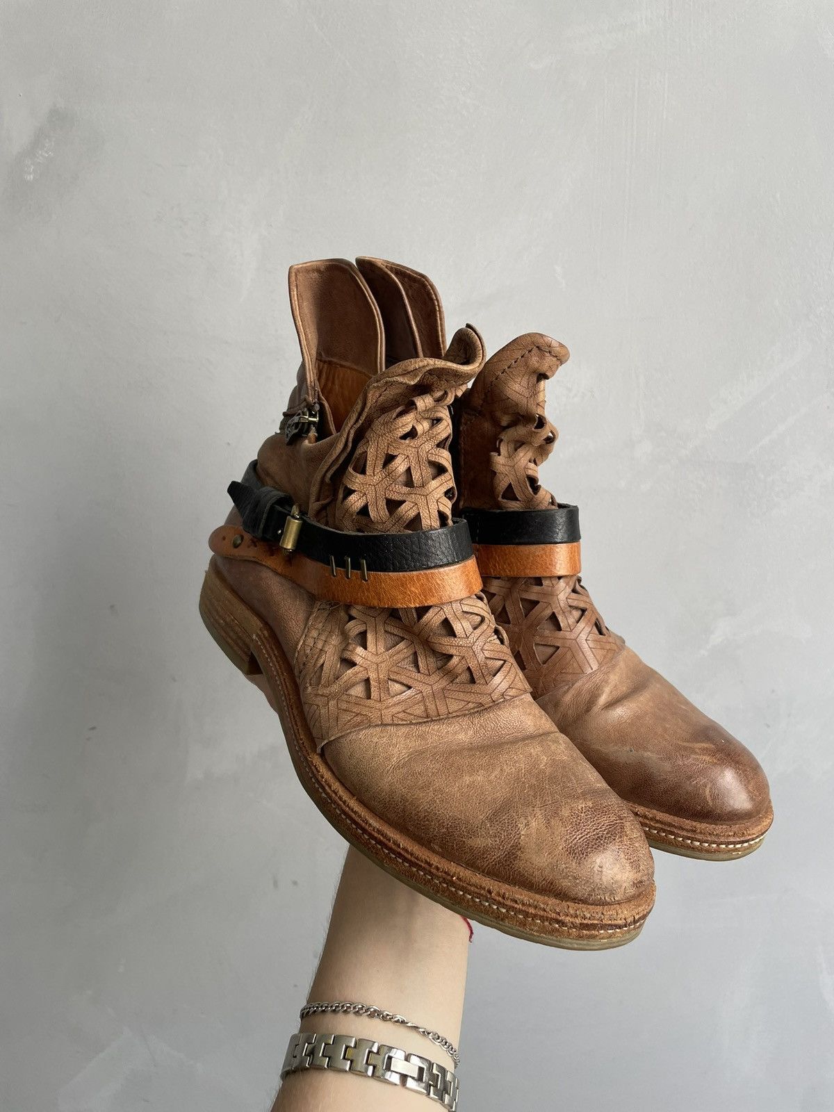 A.S.98 Rare tornado A.S. 98 GUIDI style boots zipper Size US 7 / EU 40 - 1 Thumbnail