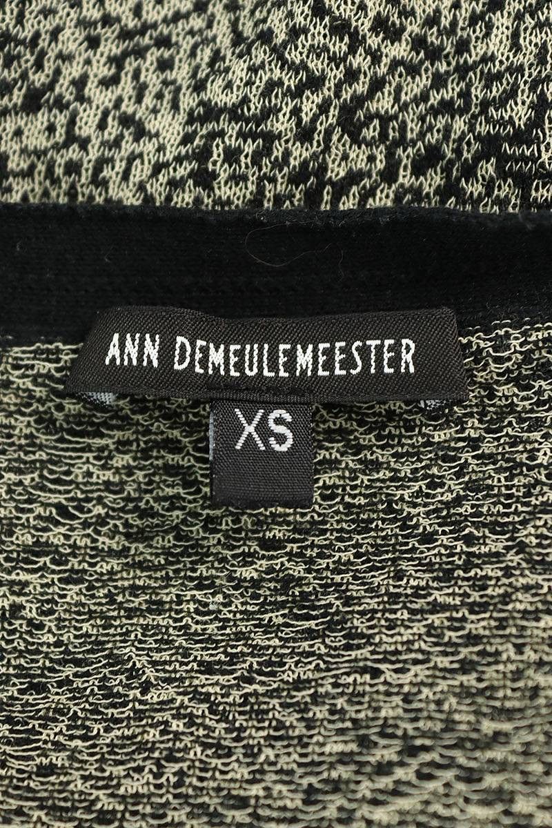Ann Demeulemeester Textured Melange V Neck Knit Sweater Size XS / US 0-2 / IT 36-38 - 3 Thumbnail