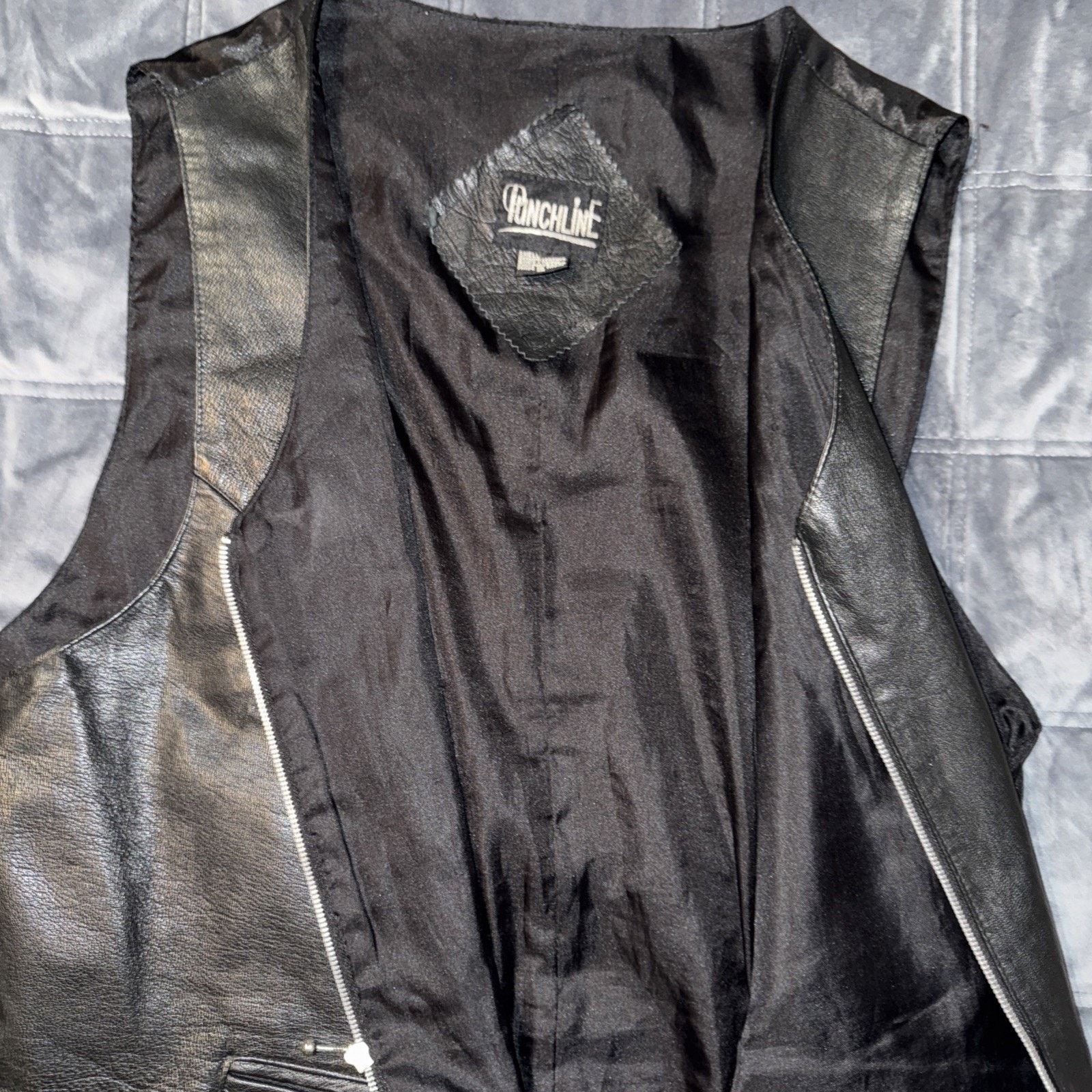 Other Vintage Black Genuine Leather Zippered Vest Moto Oversized M Size US M / EU 48-50 / 2 - 9 Thumbnail