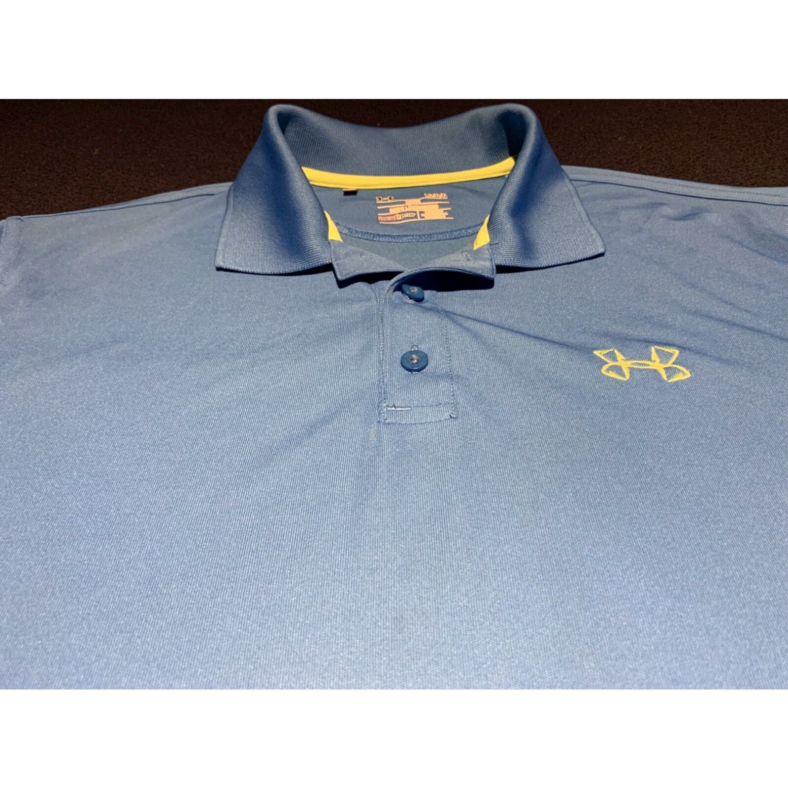 Under Armour Under Armour Golf Polo Shirt Mens Large Blue Striped Activewear Short Sleeve Size US L / EU 52-54 / 3 - 4 Thumbnail