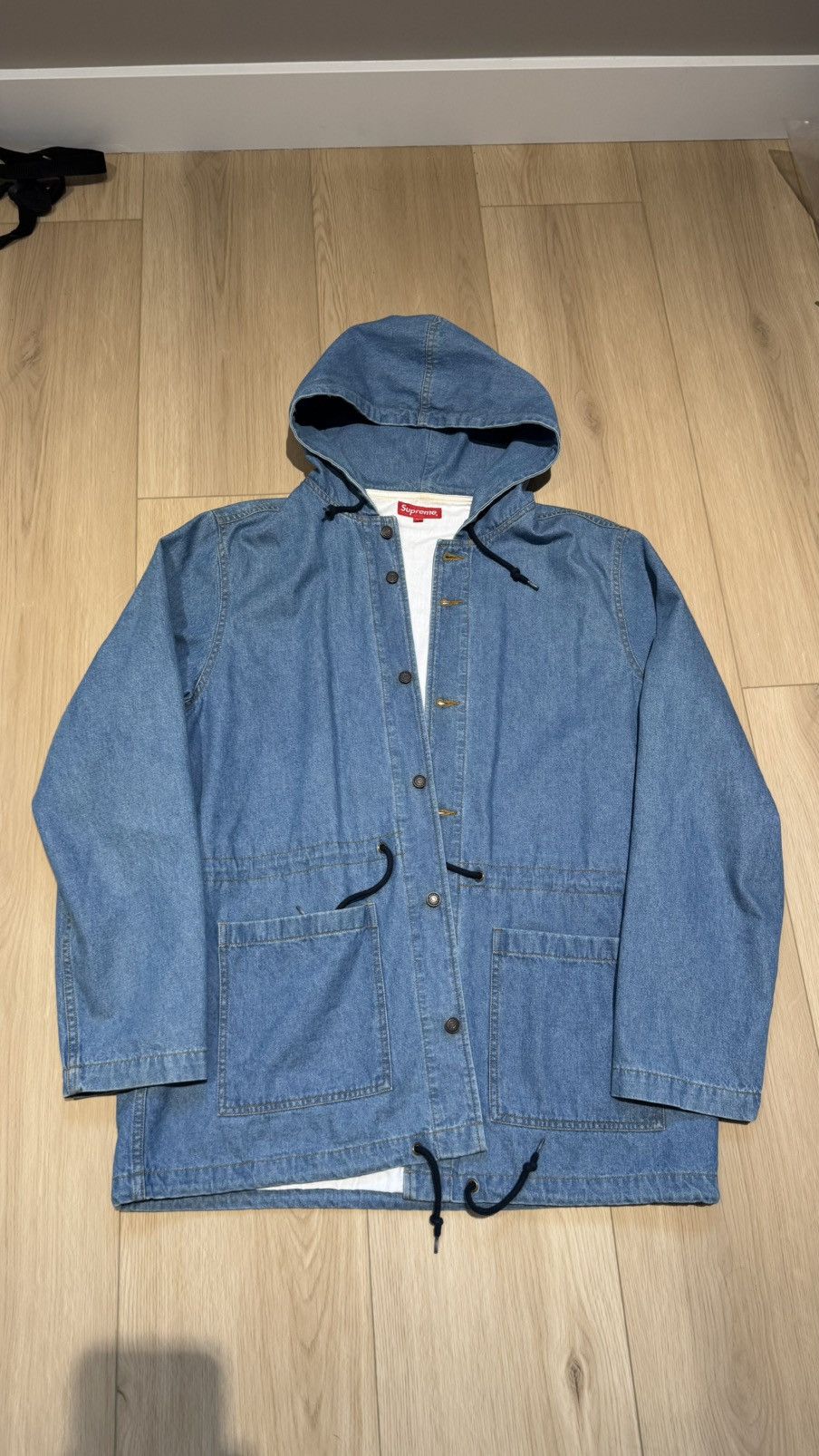 Supreme Supreme Denim Parka Jacket Coat ss14 classic logo rare Size US XL / EU 56 / 4 - 13 Thumbnail