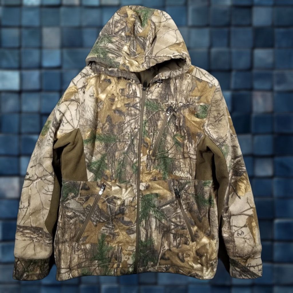 Vintage Cabela's Jacket Mens Medium Camouflage Hooded Fleece Full Zip Hunting Pockets Size US M / EU 48-50 / 2 - 1 Thumbnail