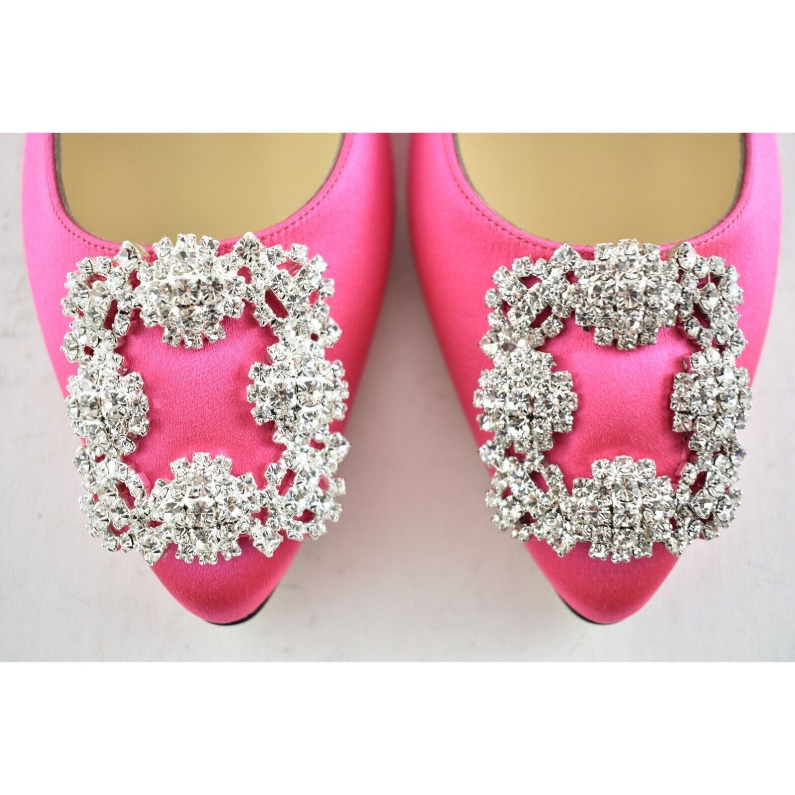Manolo Blahnik Hangisi Satin Silver Jewel Buckle Ballerina Ballet Flat 36 Size US 6 / IT 36 - 5 Thumbnail