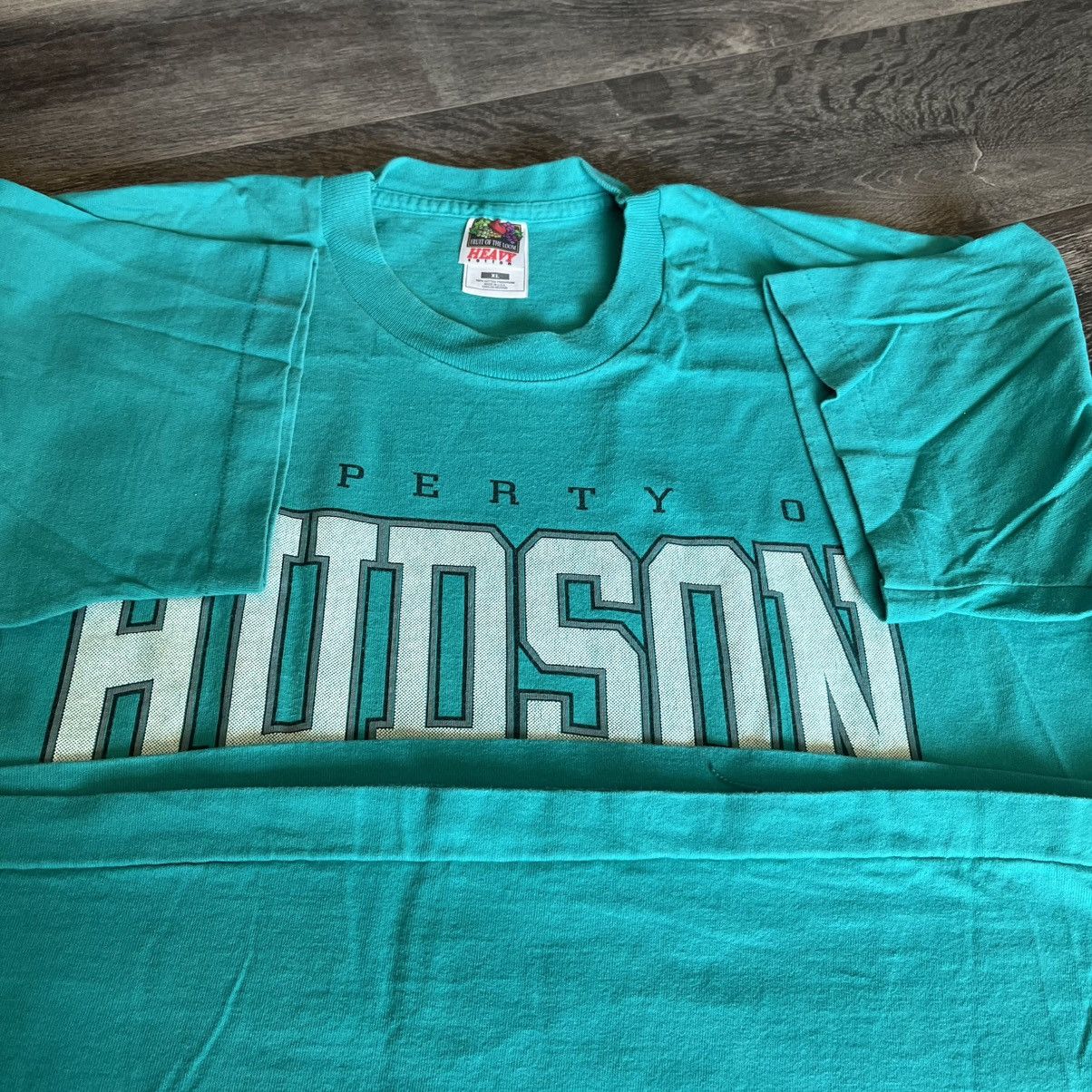 Vintage Vintage 90s Property of Hudson Iowa Varsity Graphic Logo Tee Size US XL / EU 56 / 4 - 5 Thumbnail