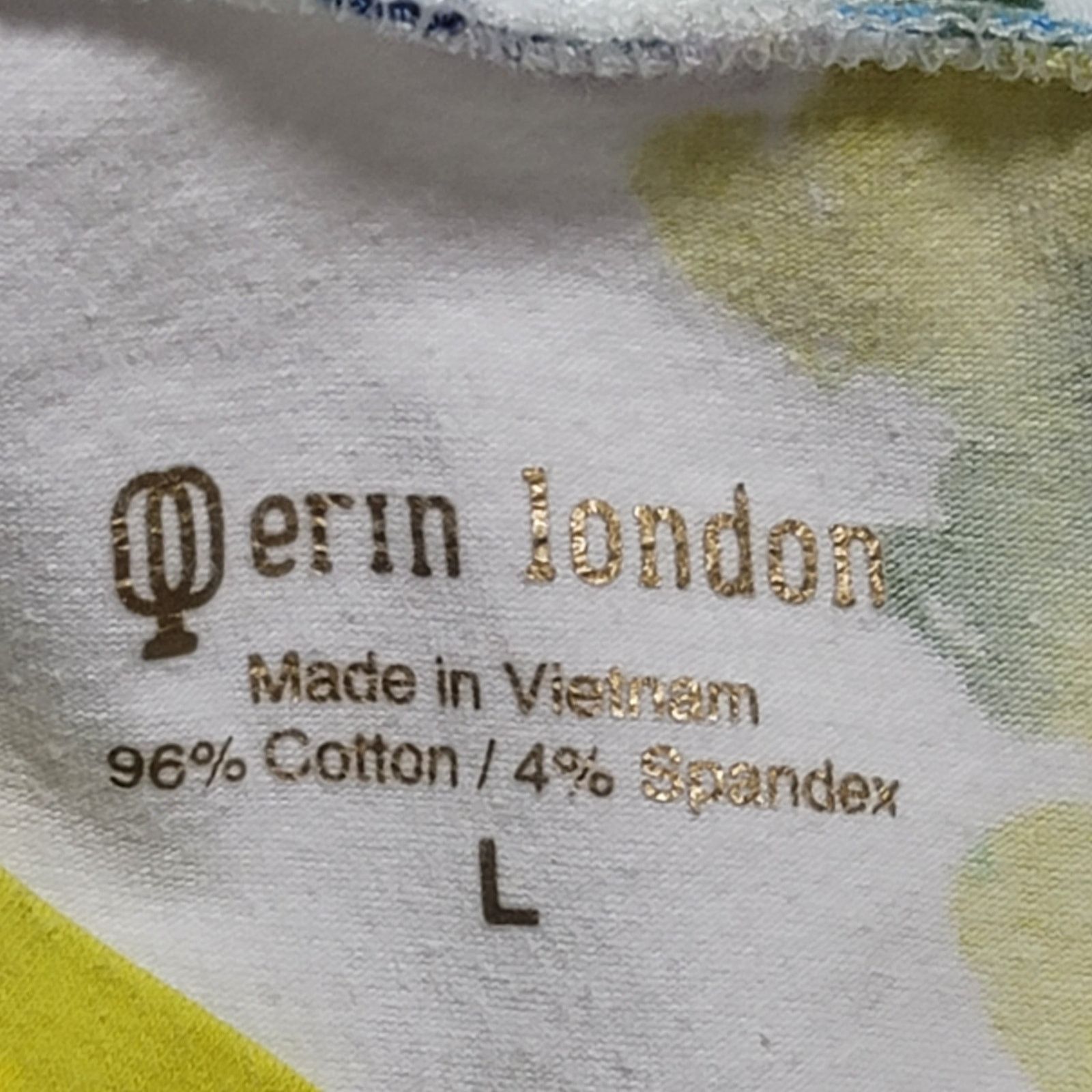 Other Erin London White Blue Yellow Abstract Print Top Large Size L / US 10 / IT 46 - 4 Thumbnail