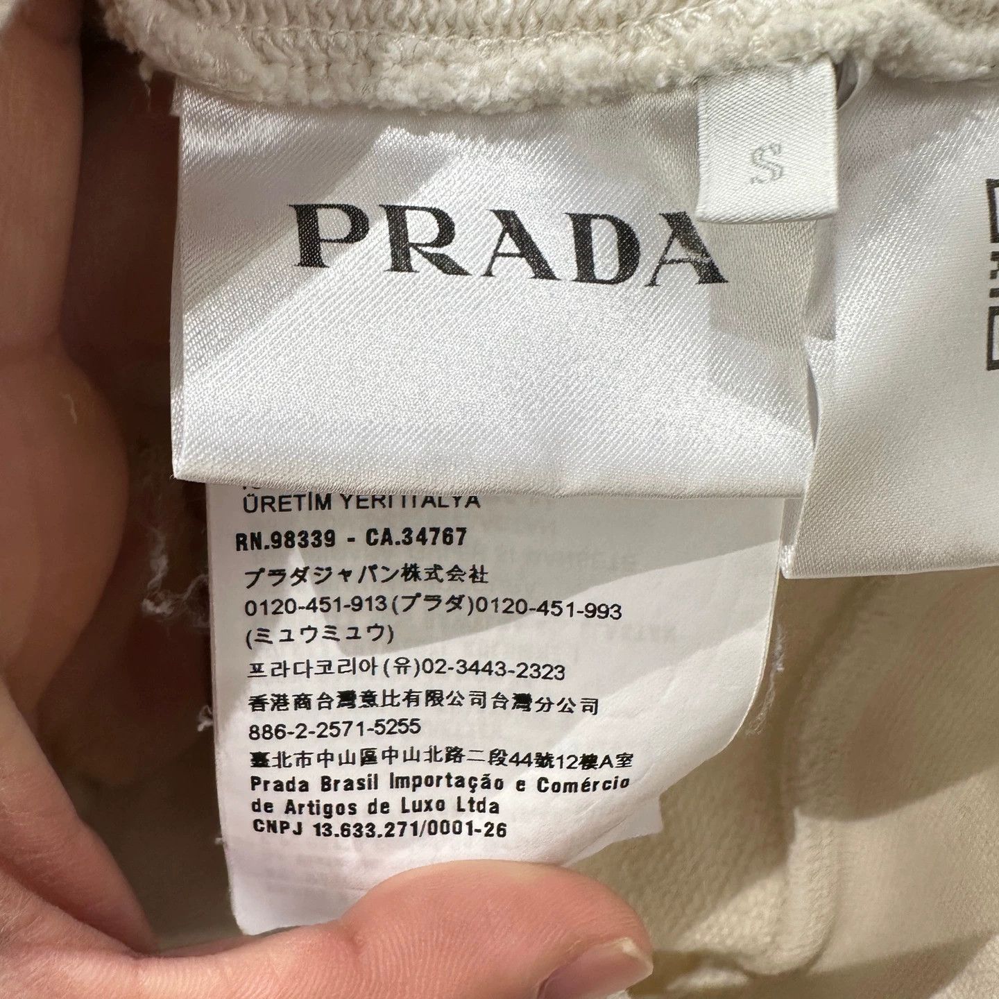 Prada triangle logo zip jacket S cotton