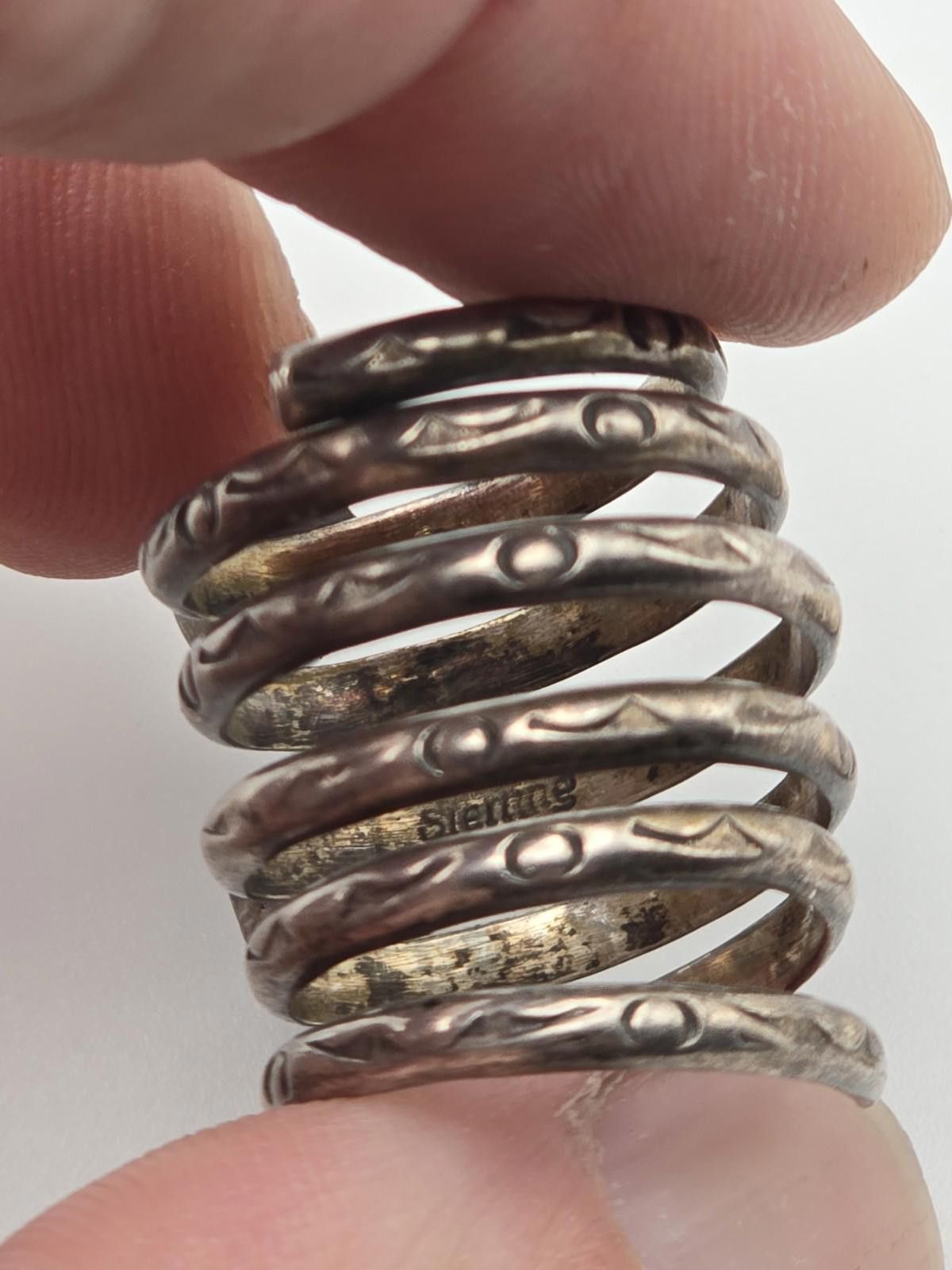 Other Native American Sterling Silver Spiral Ring Turquoise Sz 6 Size ONE SIZE - 4 Thumbnail