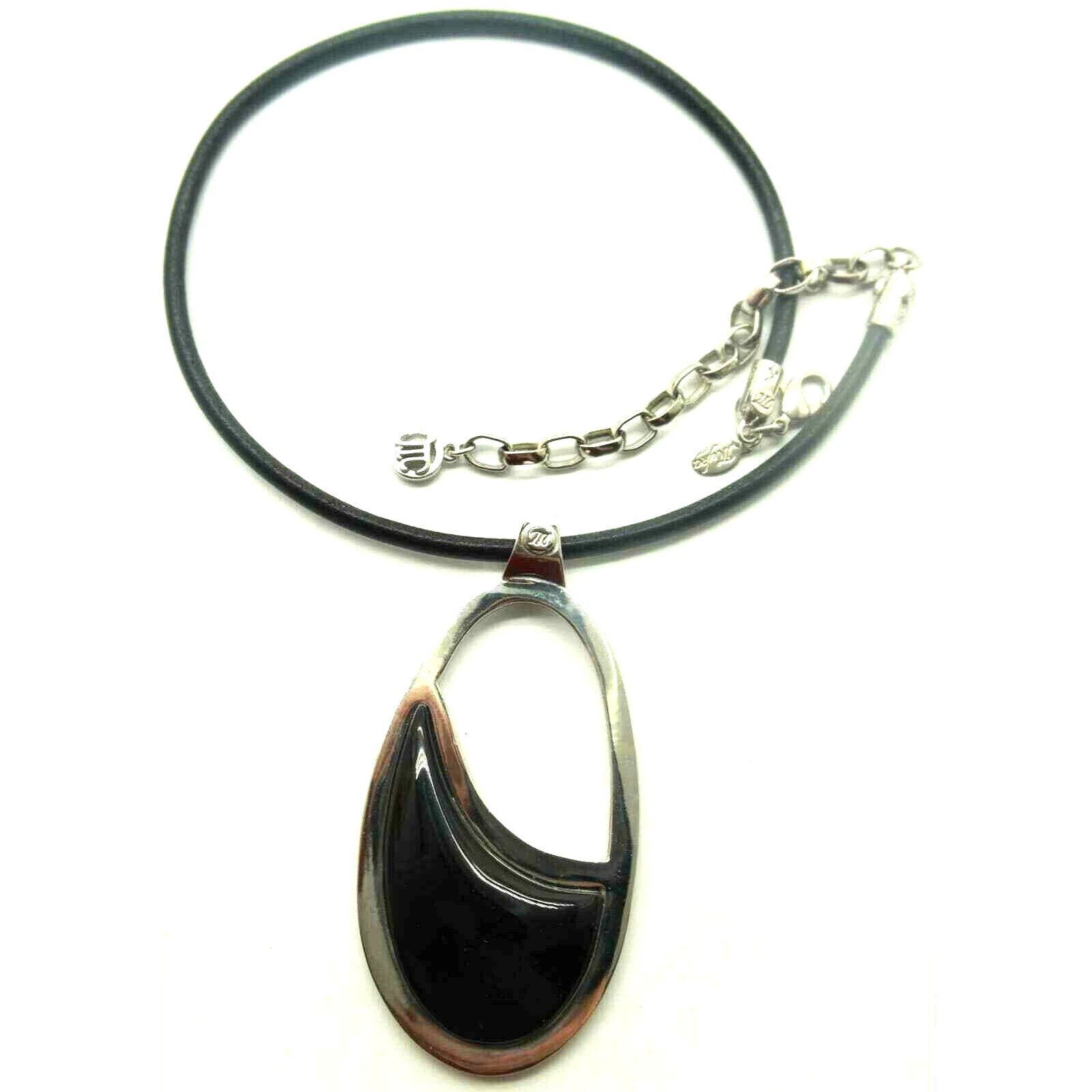 Other Big Myka Black & Silvertone Rope Statement Necklace Size ONE SIZE - 1 Thumbnail
