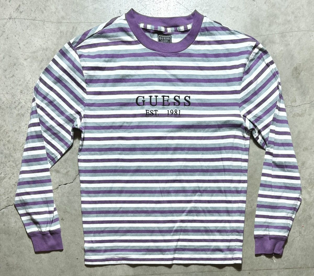 Guess × Vintage Guess Jeans Los Angeles Purple Striped Shirt sz LlS Size US S / EU 44-46 / 1 - 1 Thumbnail